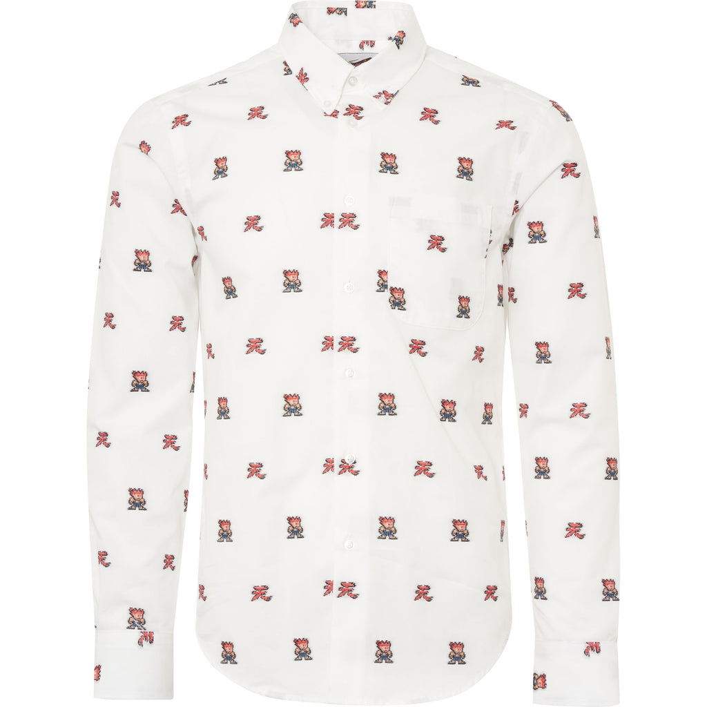 Naked & Famous x Street Fighter™ 2 White Akuma + Heaven Jacquard Shirt