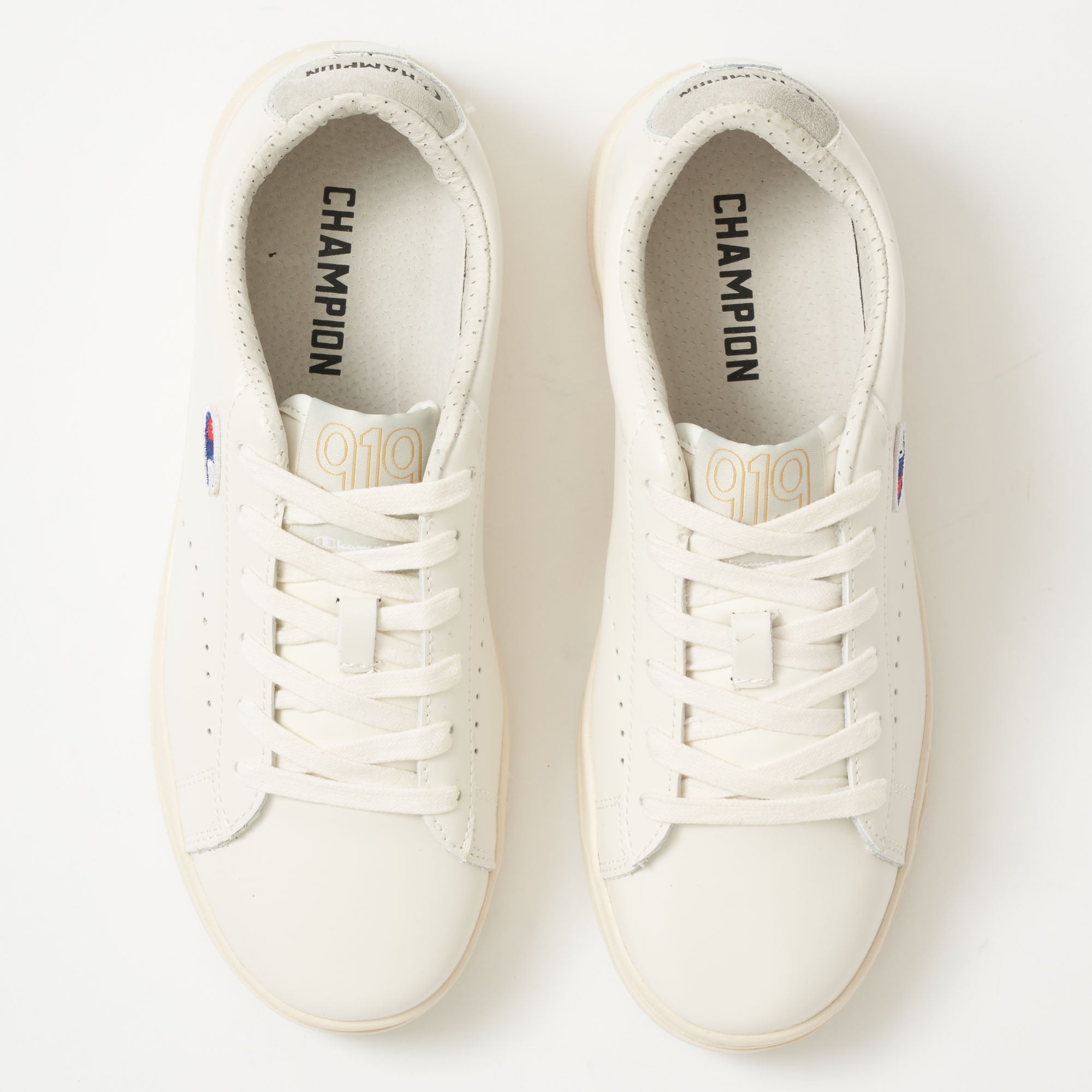 Champion 919 Low Top 'C' Patch Trainers - White