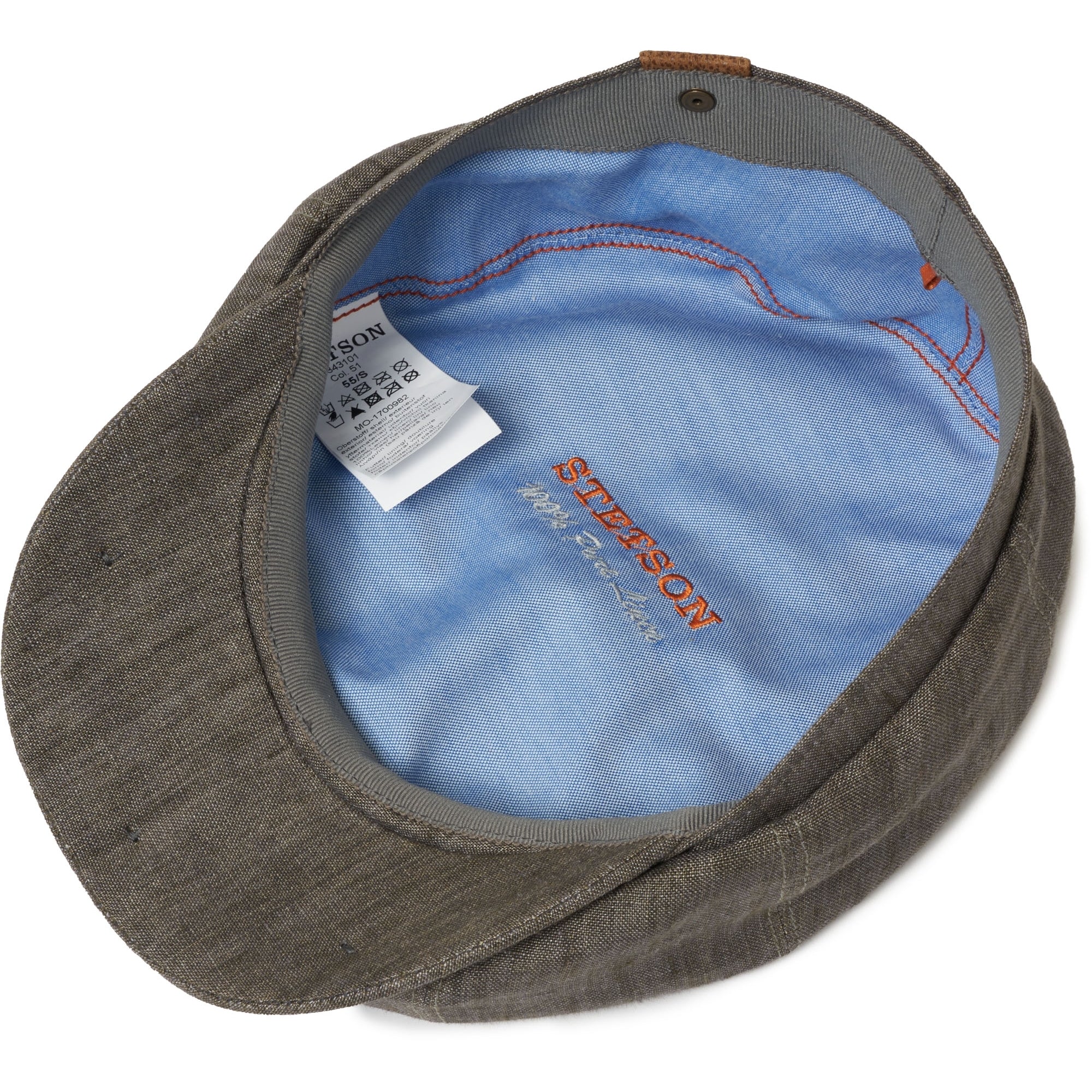 Stetson Hats Hatteras Linen Newsboy Cap- Grey