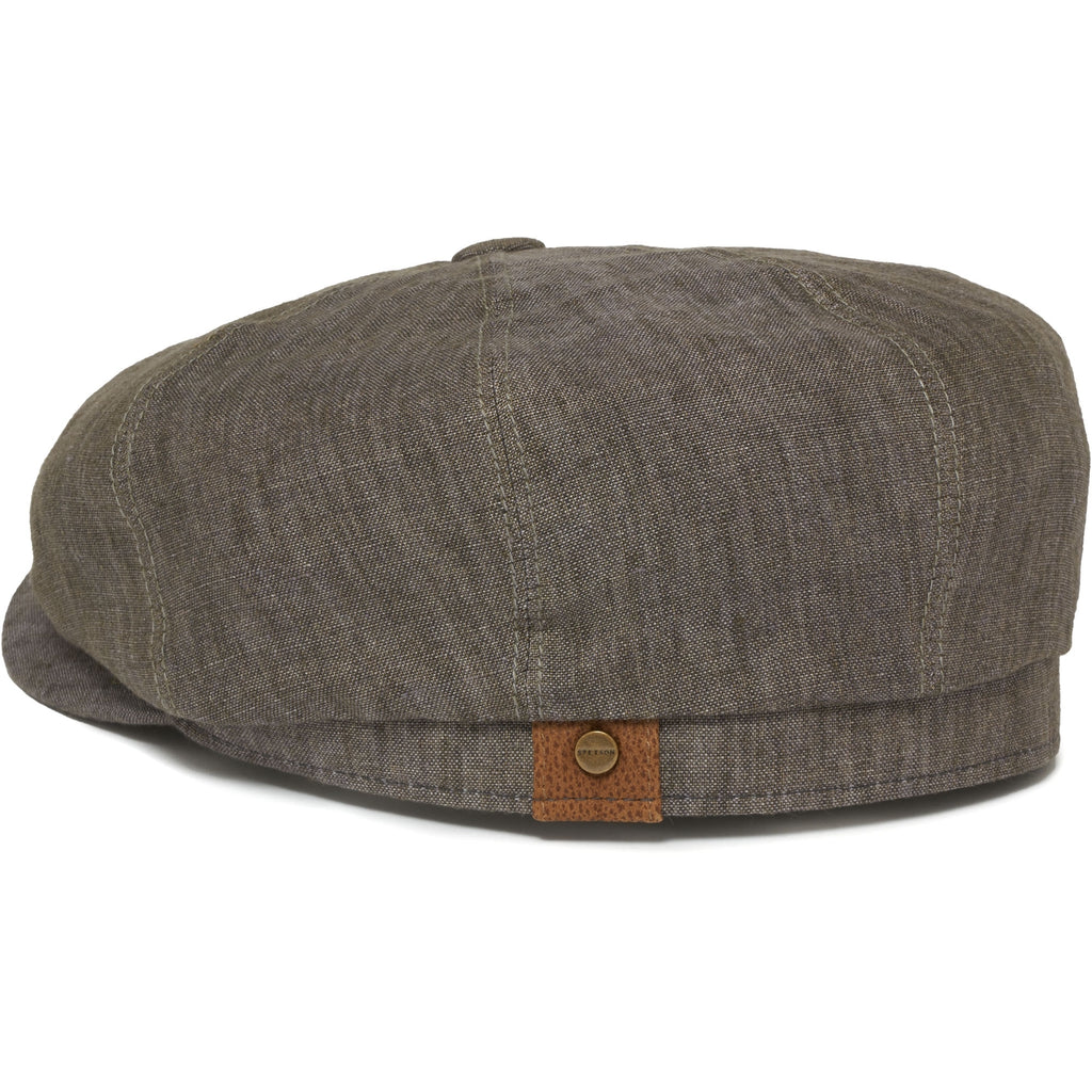 Stetson Hats Hatteras Linen Newsboy Cap- Grey