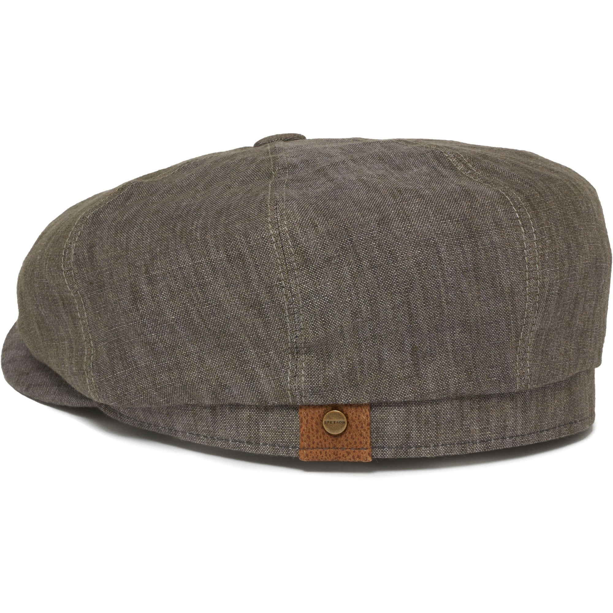 Stetson Hats Hatteras Linen Newsboy Cap- Grey