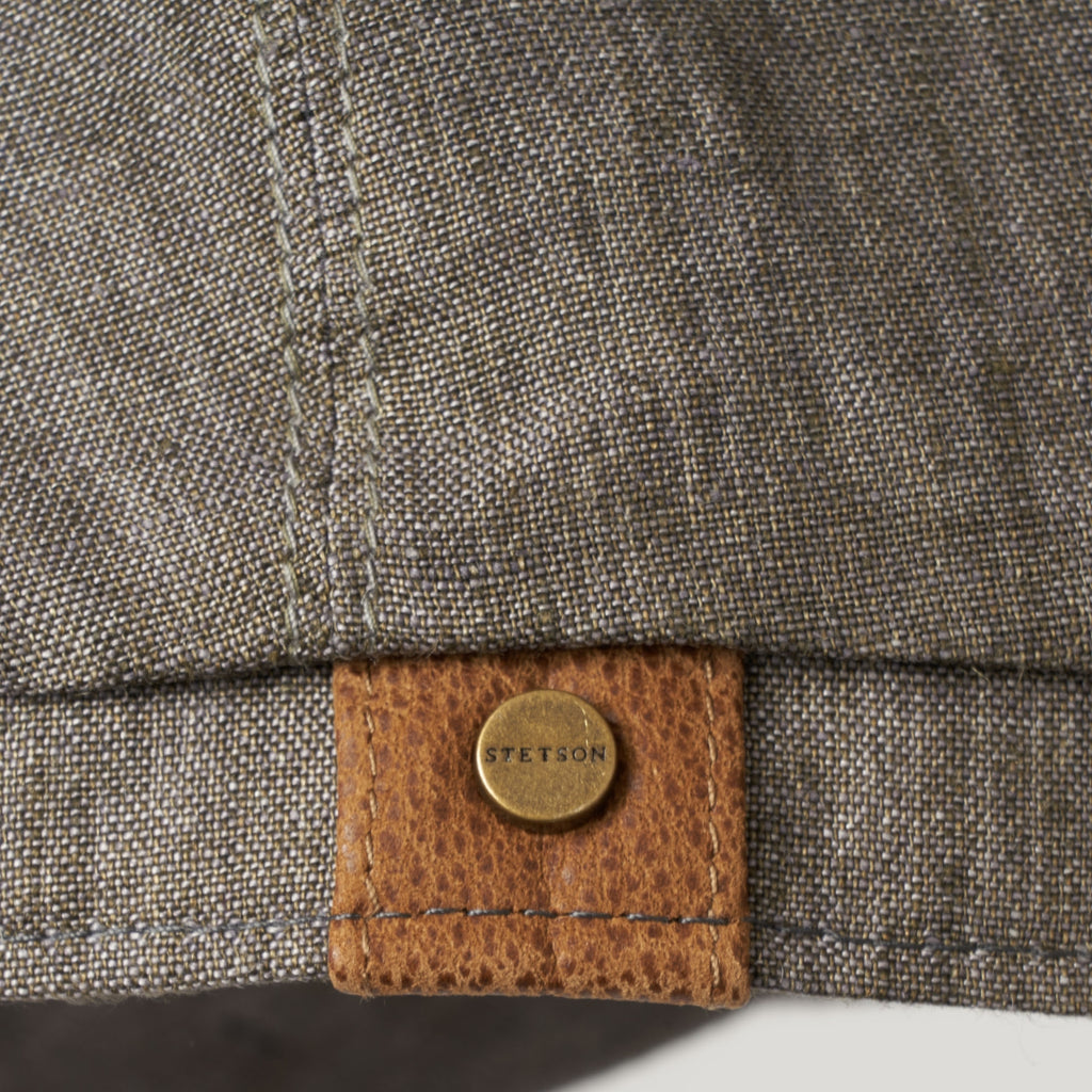 Stetson Hats Hatteras Linen Newsboy Cap- Grey