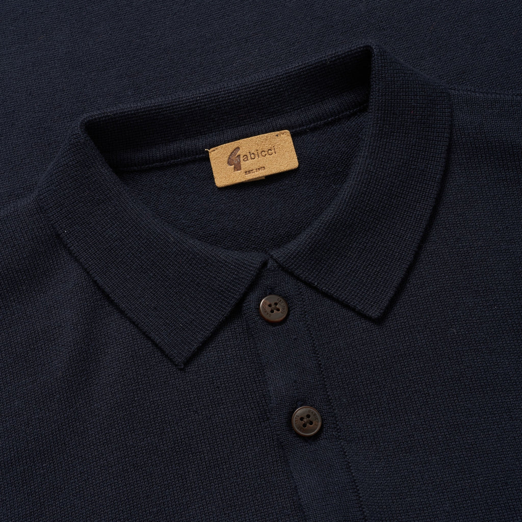 Gabicci Vintage Jackson Knitted Polo Shirt - Navy