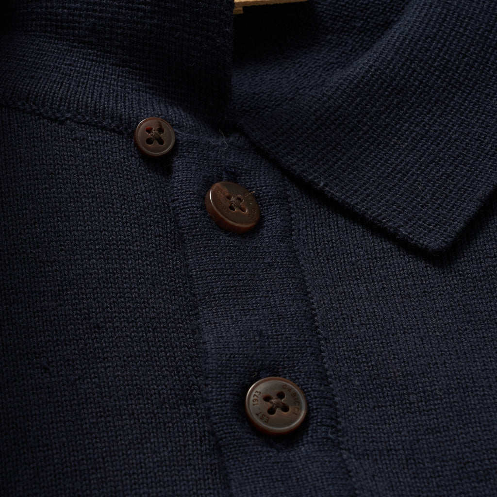 Gabicci Vintage Jackson Knitted Polo Shirt - Navy