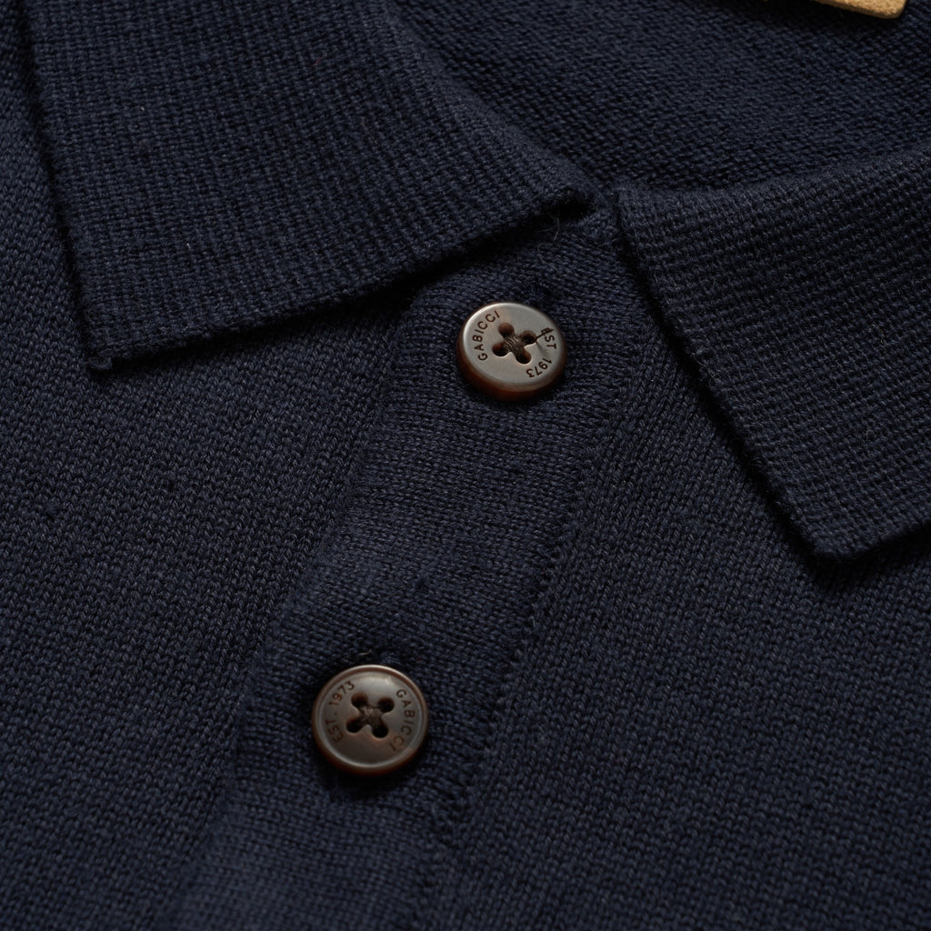 Gabicci Vintage Jackson Knitted Polo Shirt - Navy