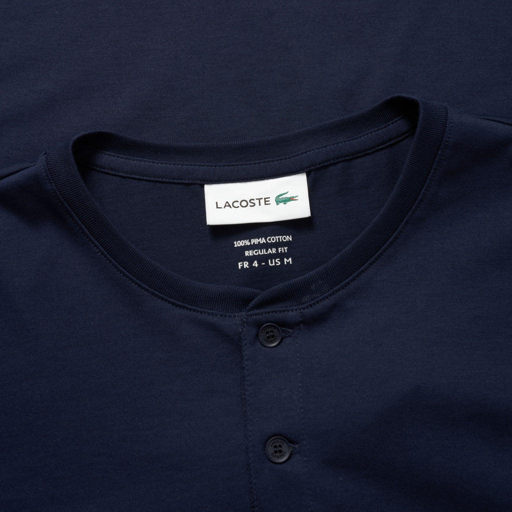 Lacoste Marine Henley Neck Pima Cotton Jersey