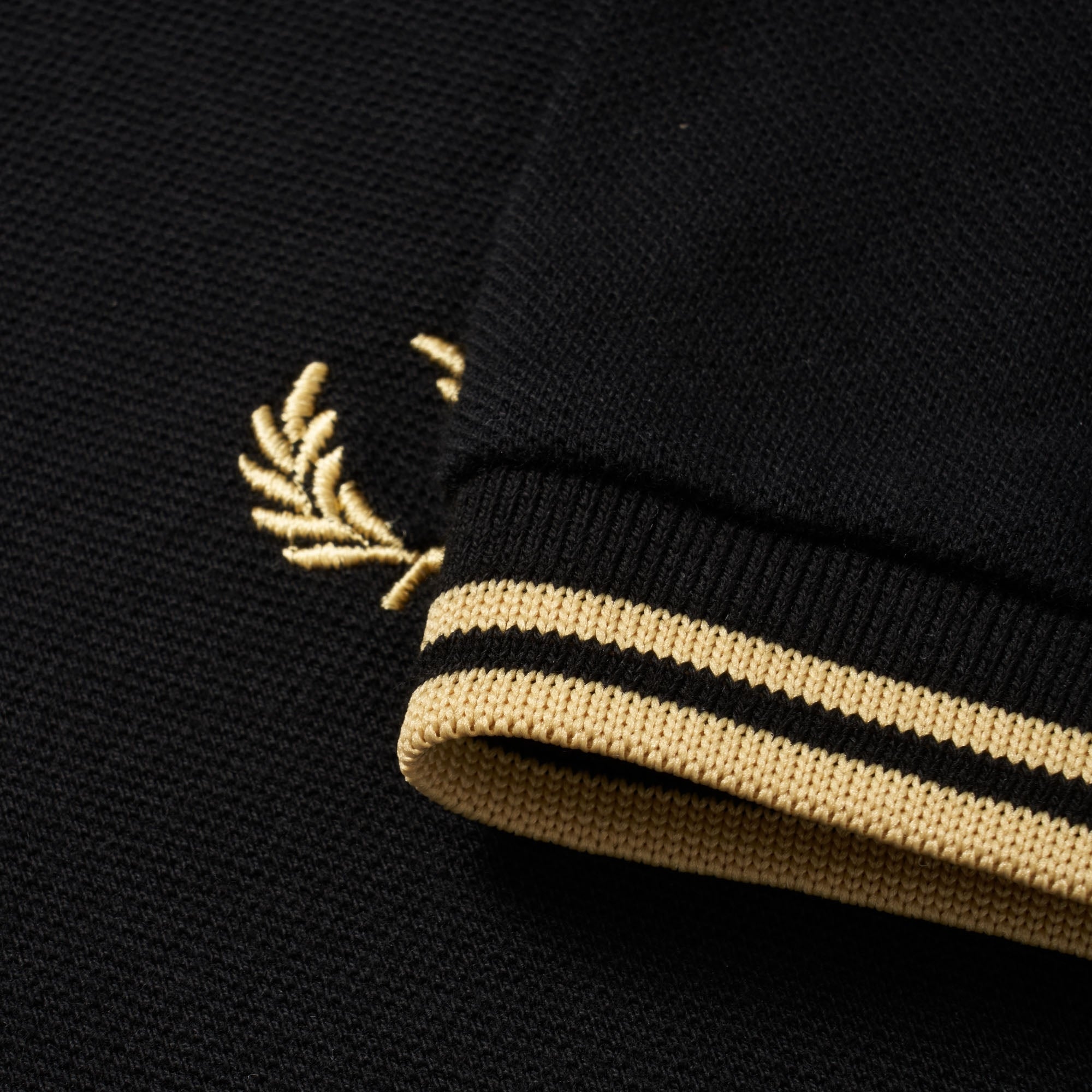 Twin Tipped Polo Shirt - Black & Gold