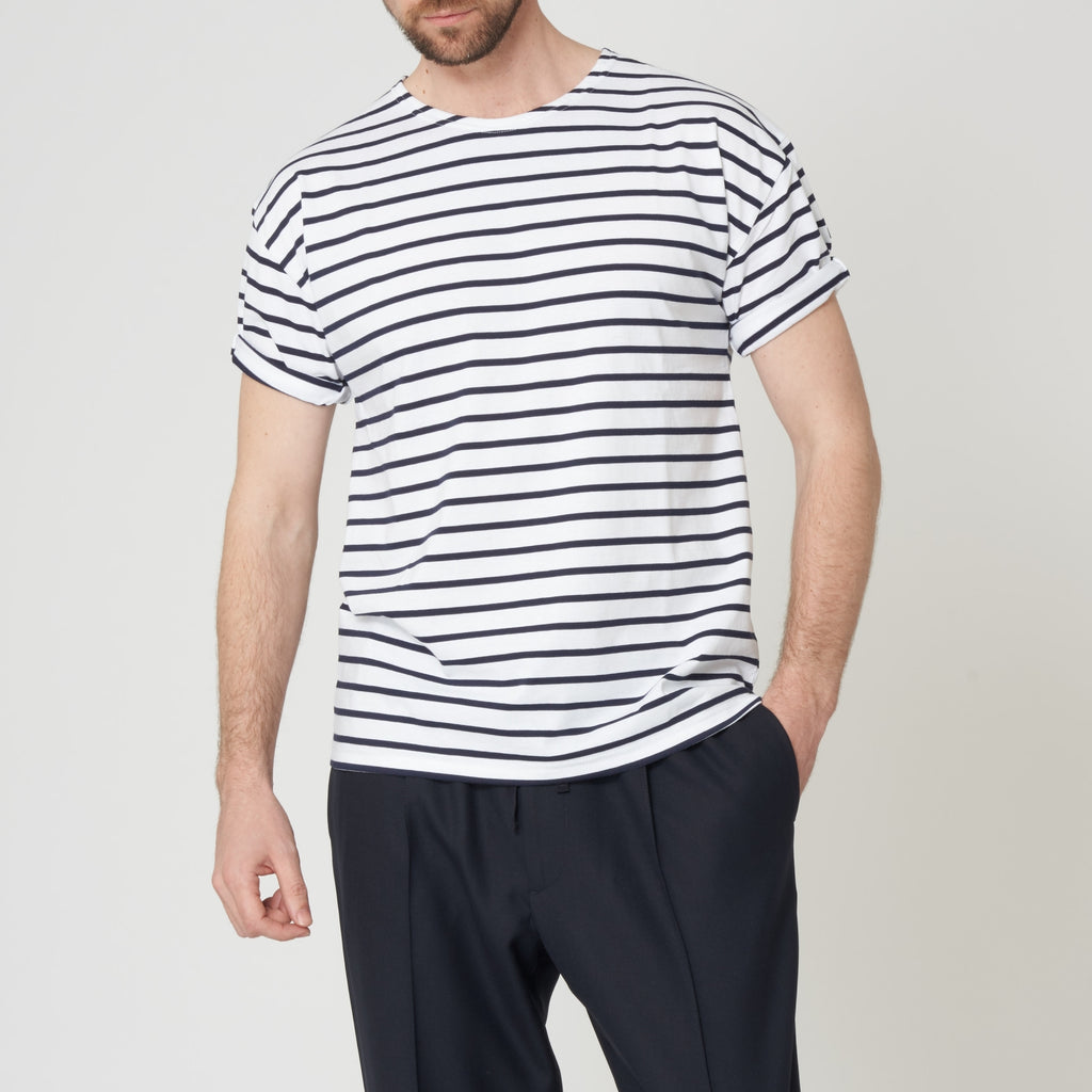 Armor Lux White & Navy Theviec Breton Sailor Shirt