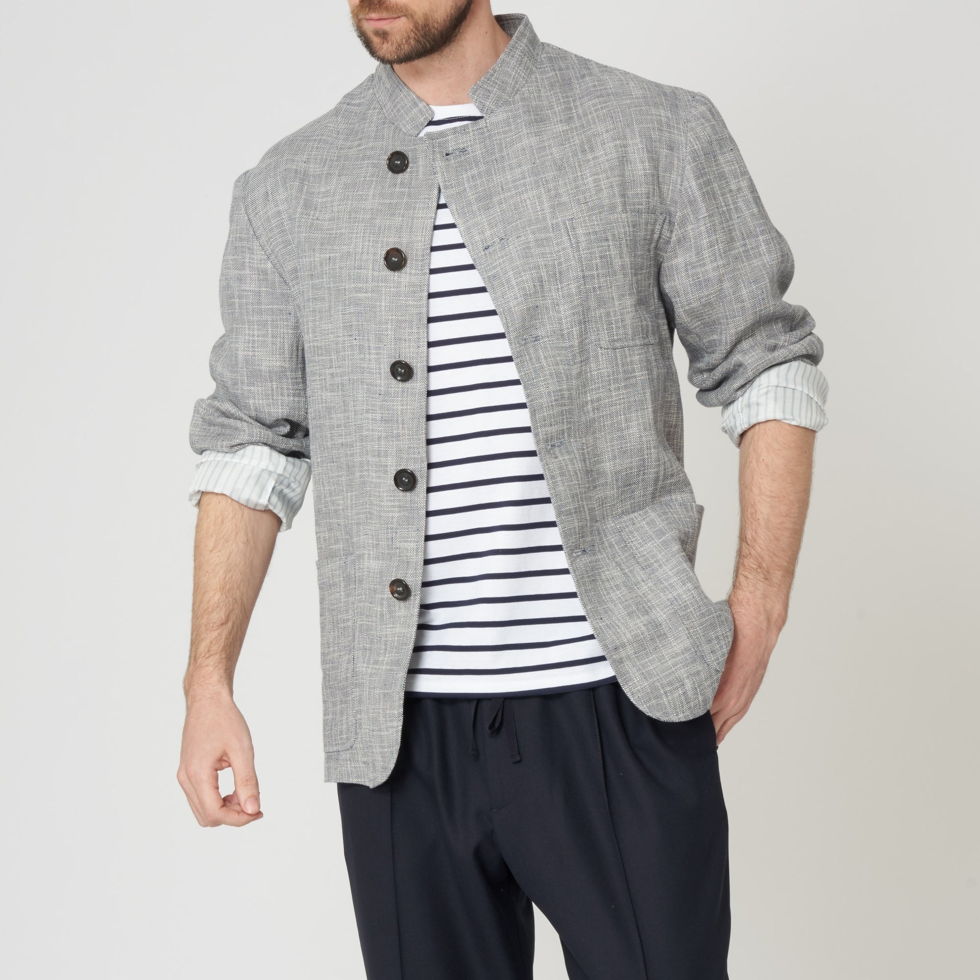 Oliver Spencer Theobald Jacket - Navy & Ecru