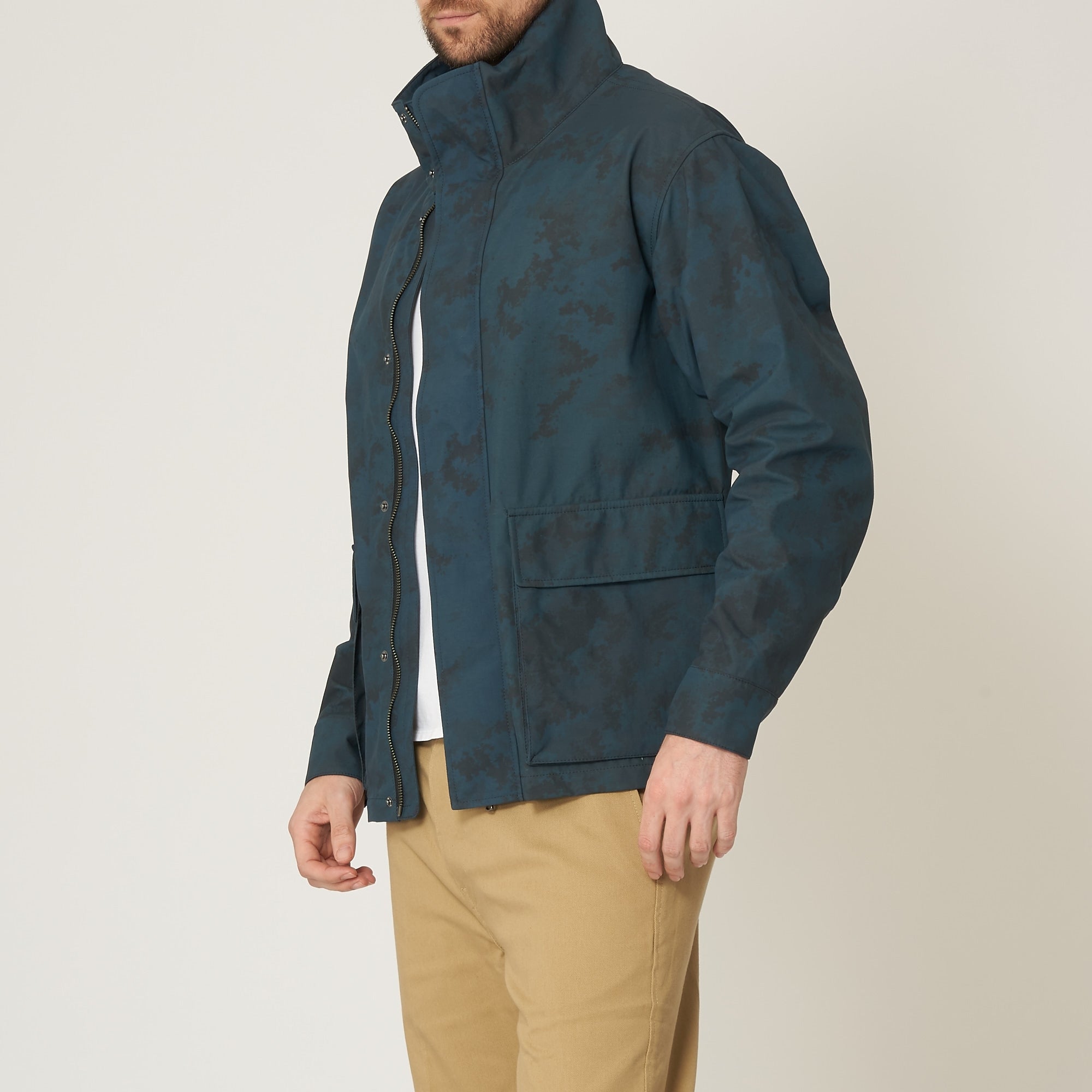 Gloverall Indigo Camo Moto Jacket