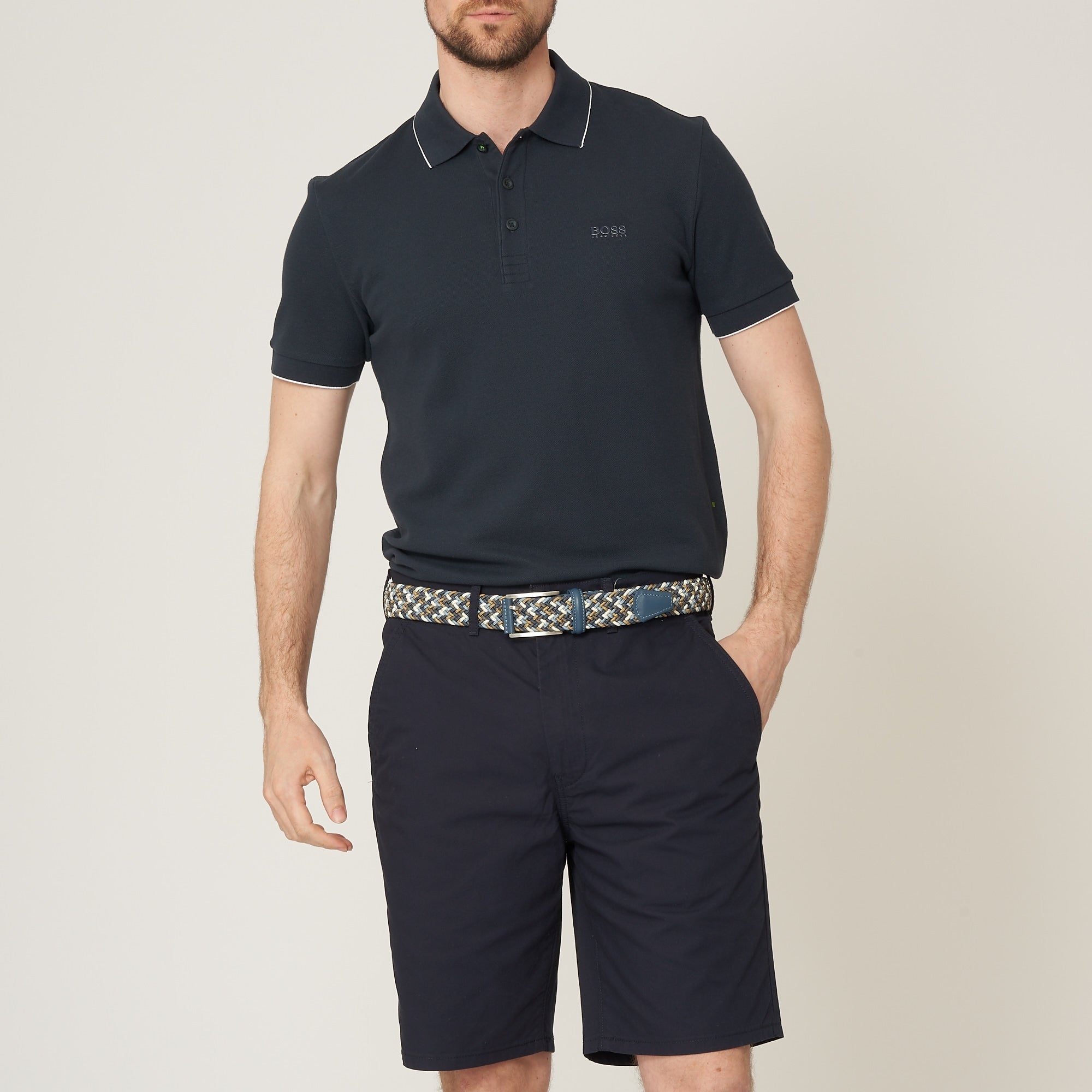 Boss Navy Pless Polo Shirt