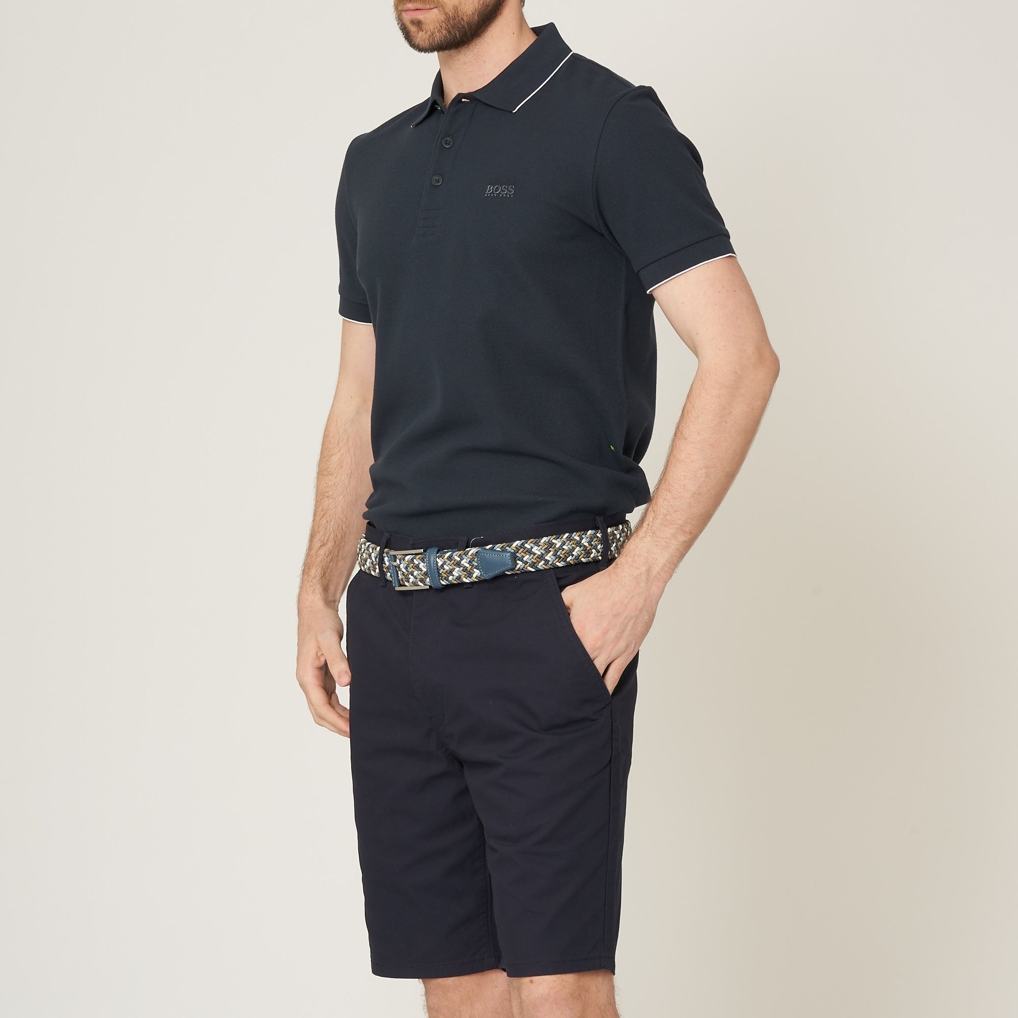Boss Navy Pless Polo Shirt