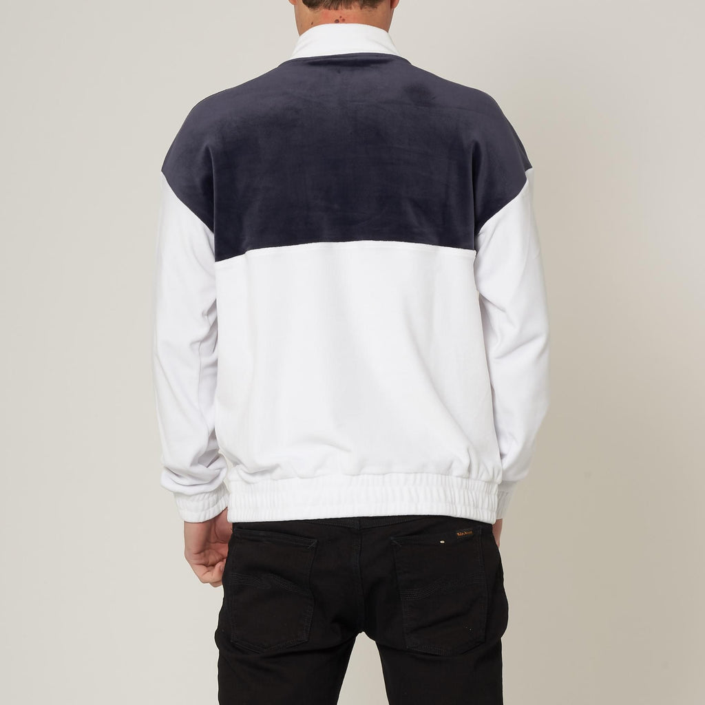 Fila Vintage White & Peacoat Easton Velour Half Zip Pullover