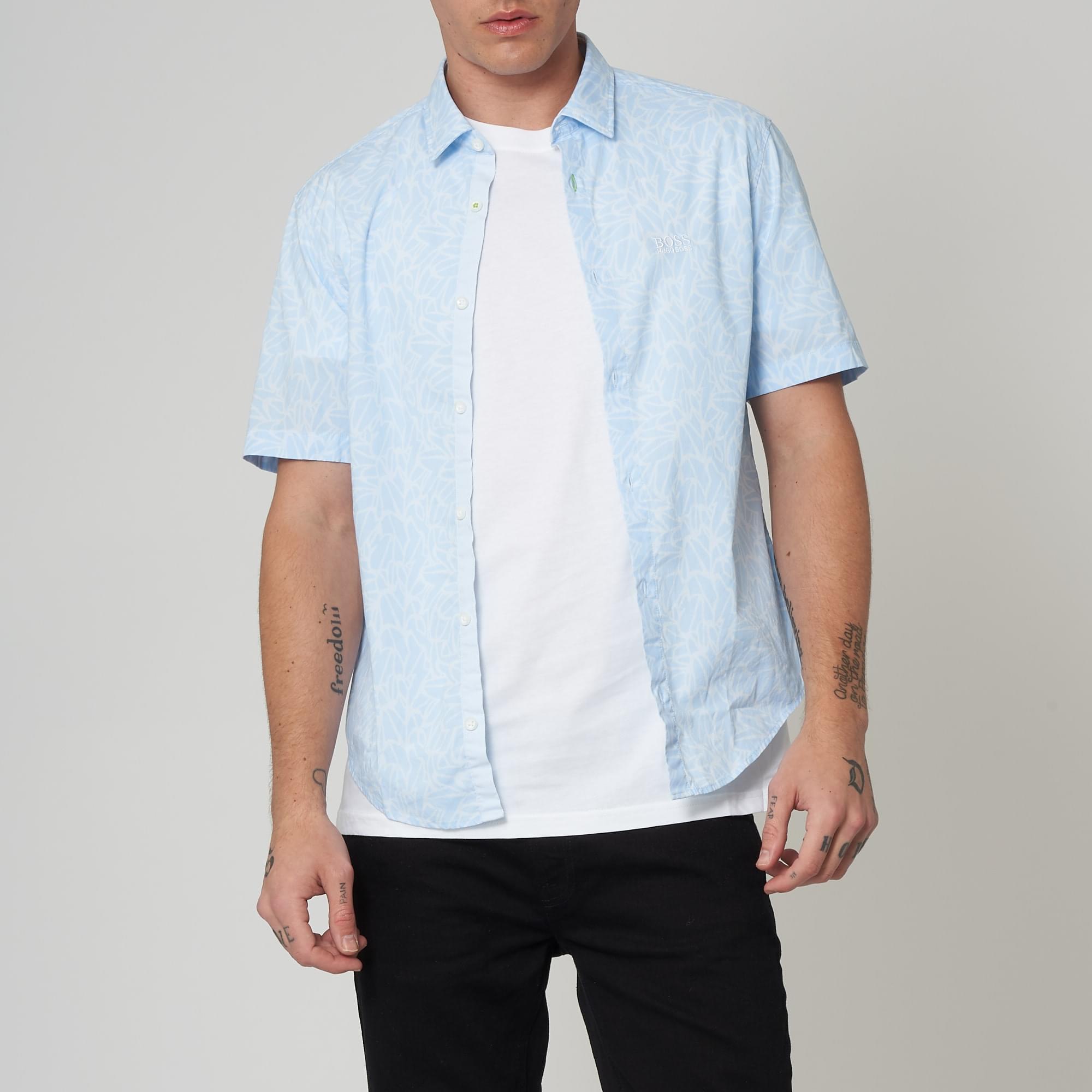 Boss Brodi Short Sleeve Shirt - Open Blue
