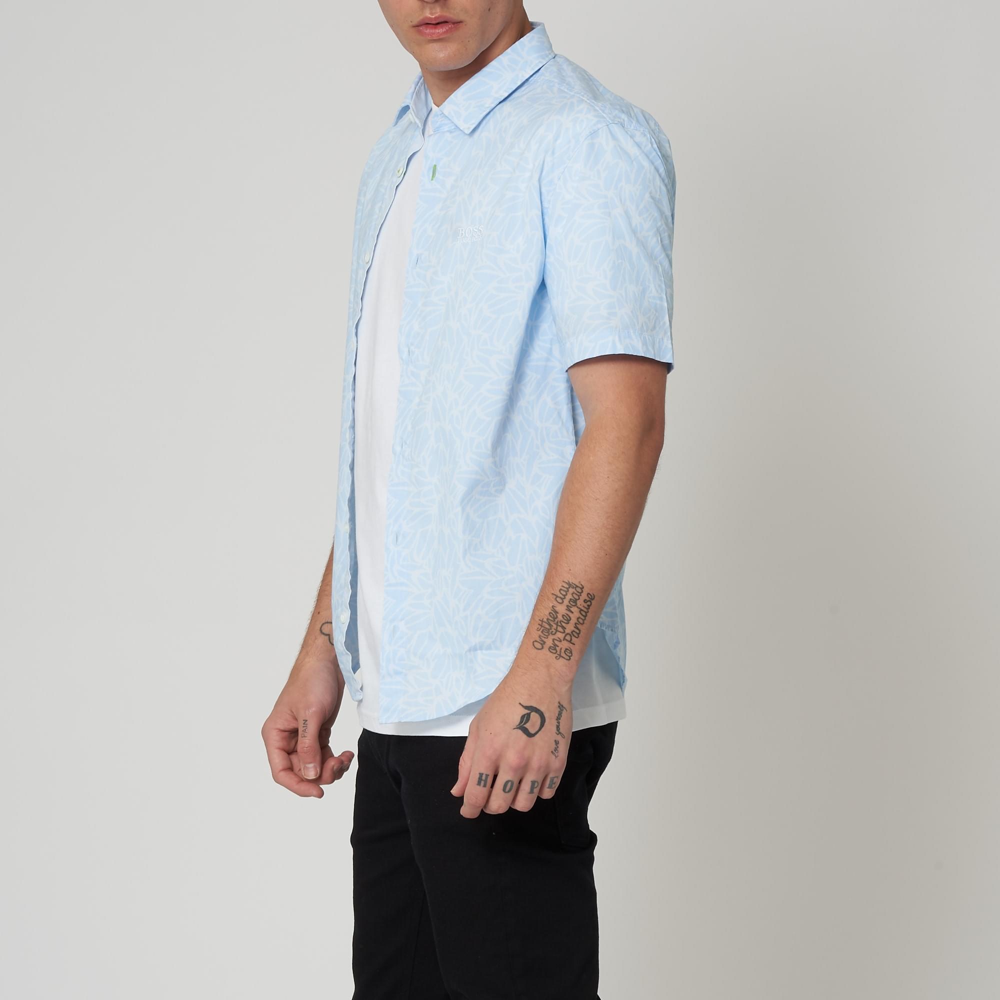 Boss Brodi Short Sleeve Shirt - Open Blue