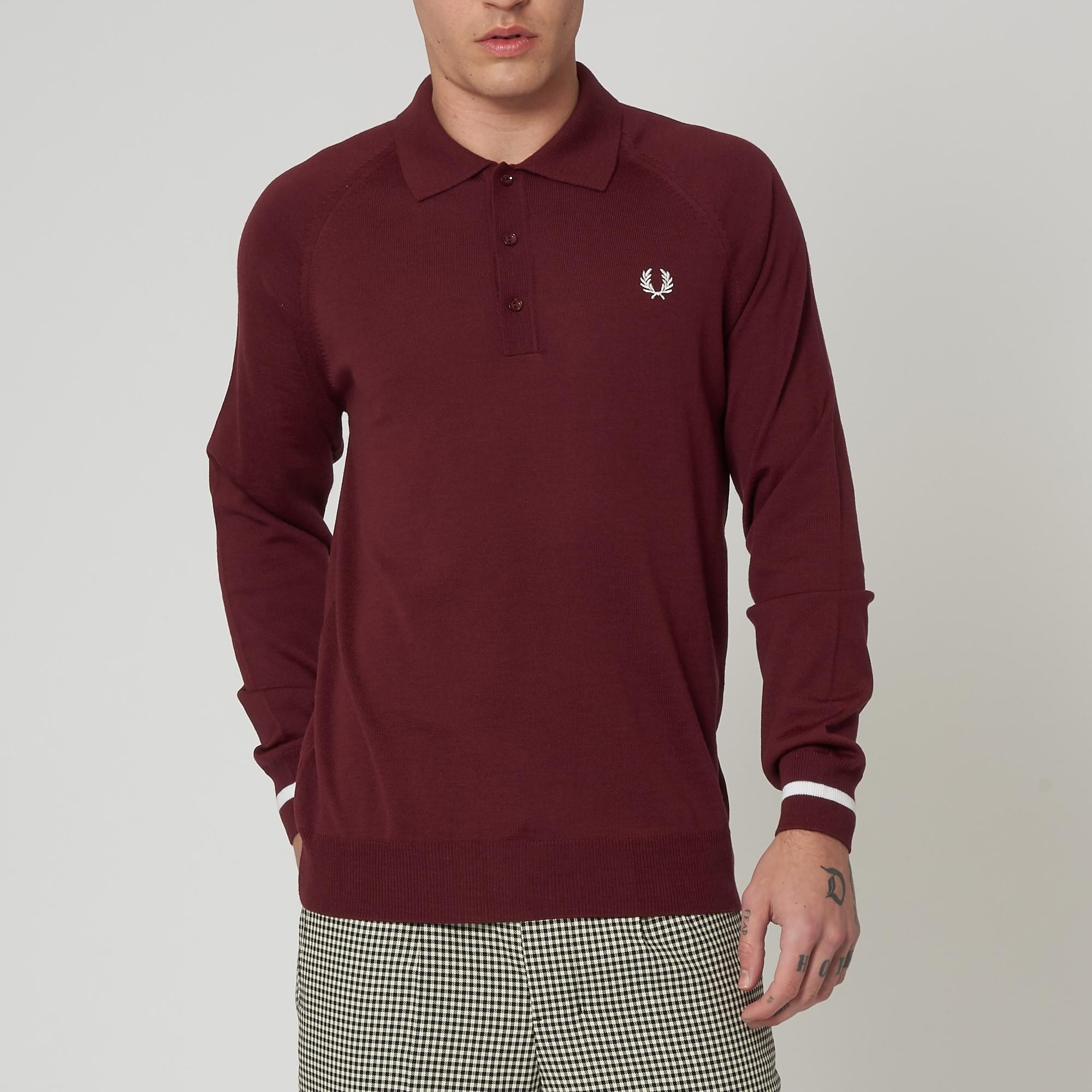 Reissues Long Sleeved Knitted Shirt - Aubergine