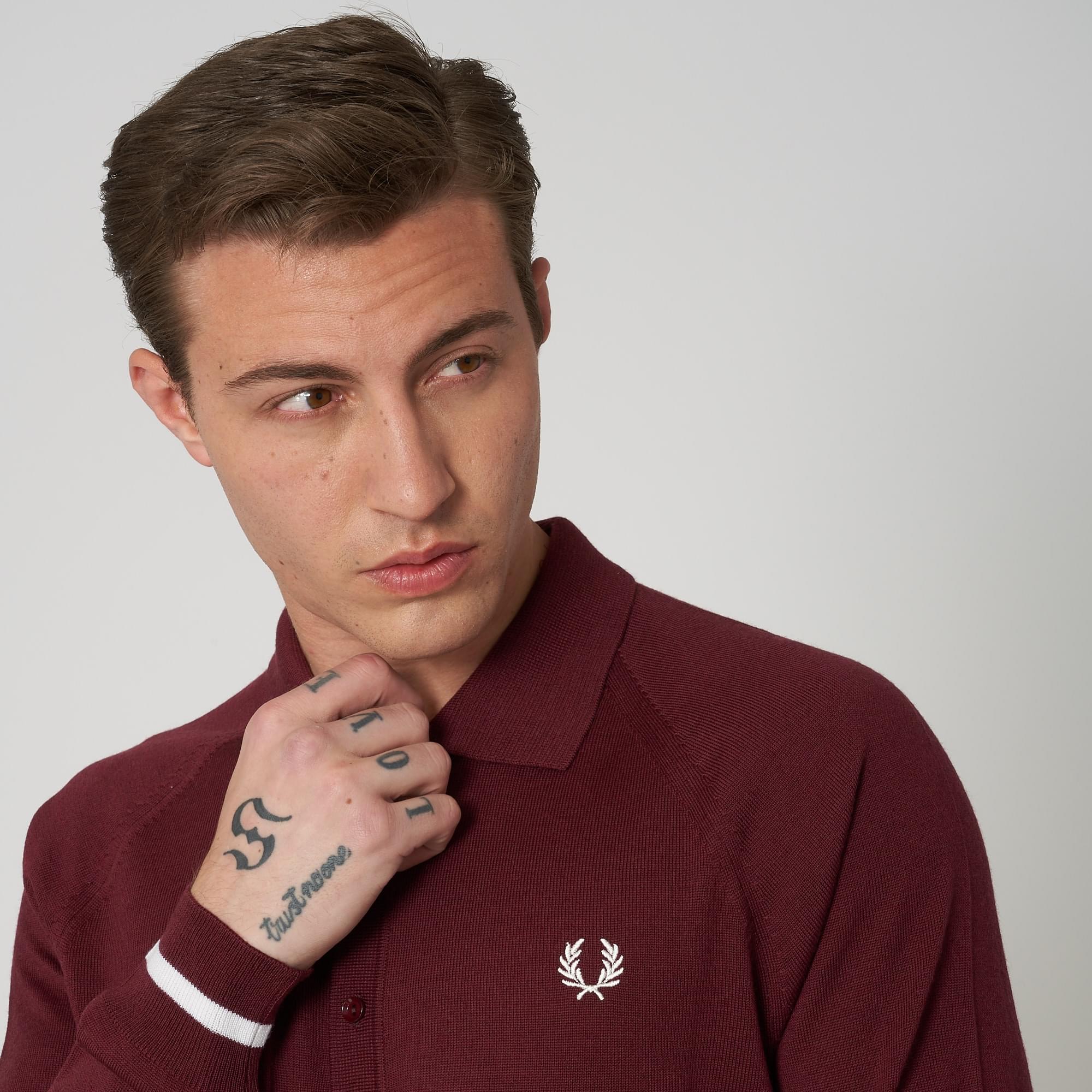 Reissues Long Sleeved Knitted Shirt - Aubergine