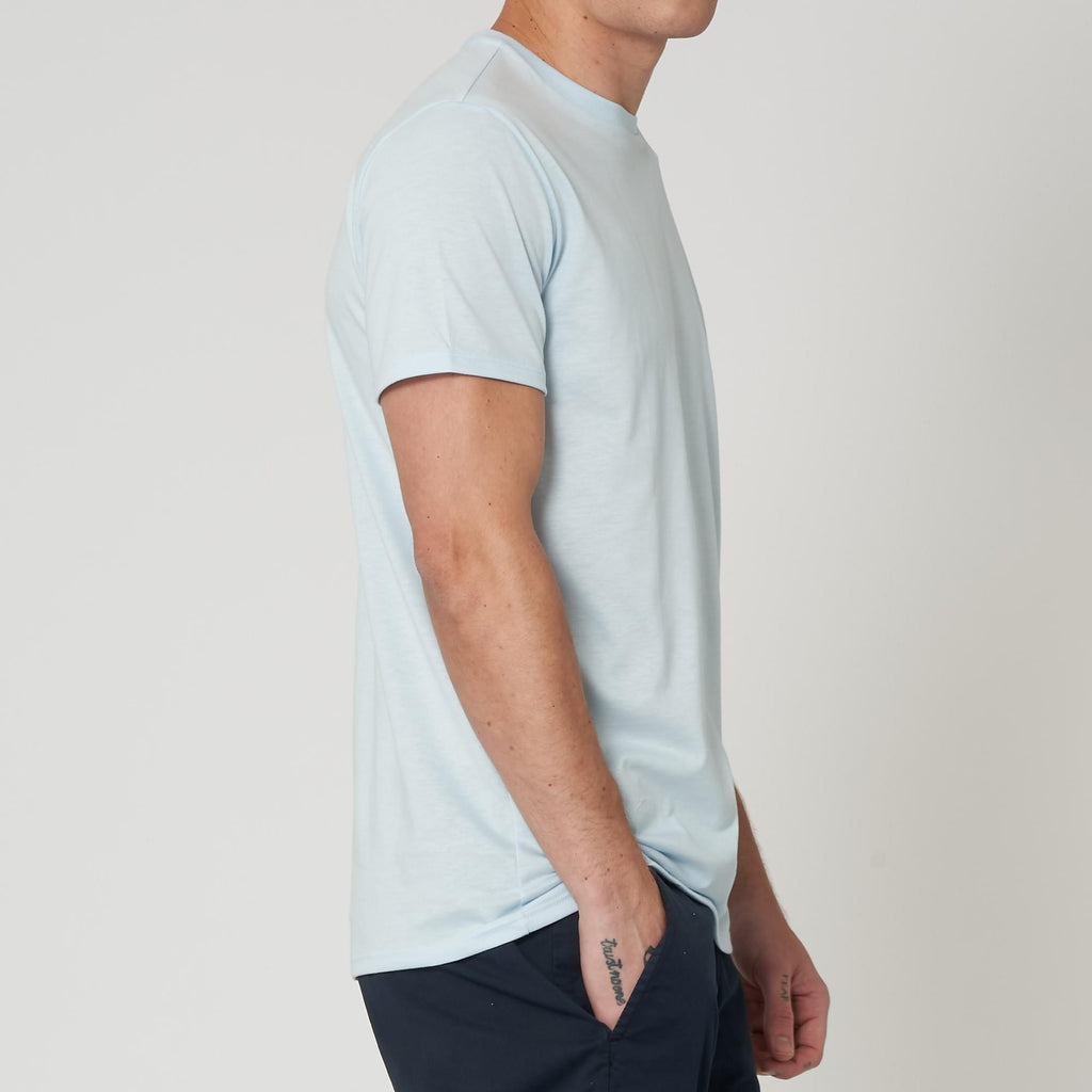 Baby Blue Crew Neck Pima Cotton T-Shirt