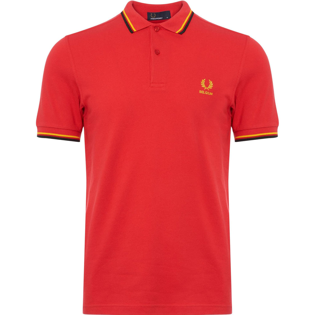 Fred Perry Red Belgium Twin Tipped Polo Shirt