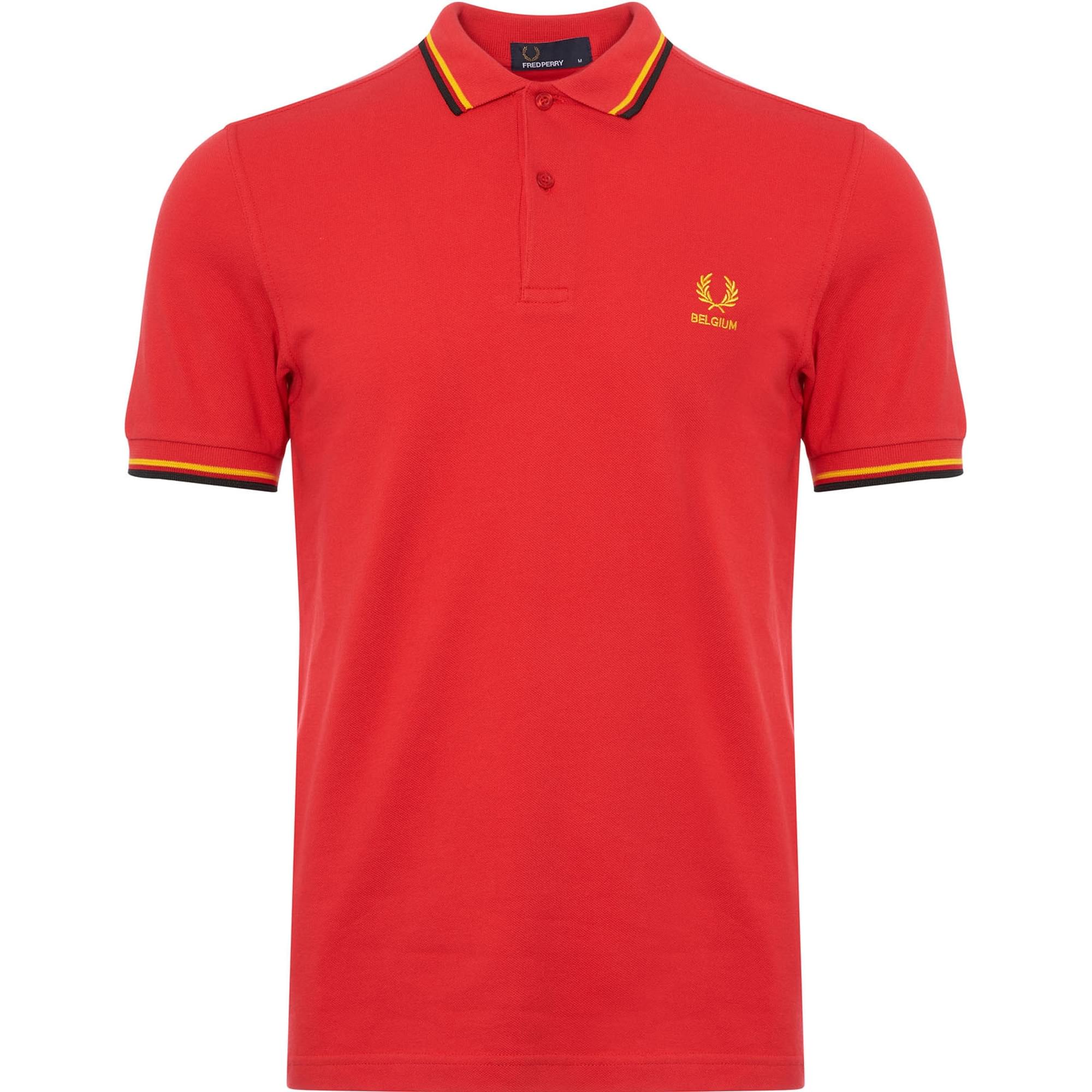 Fred Perry Red Belgium Twin Tipped Polo Shirt