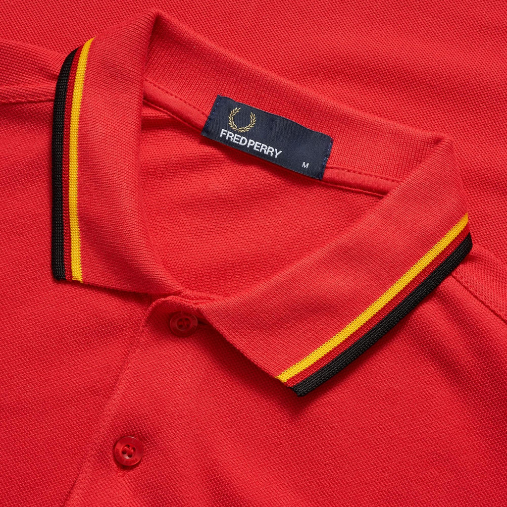 Fred Perry Red Belgium Twin Tipped Polo Shirt