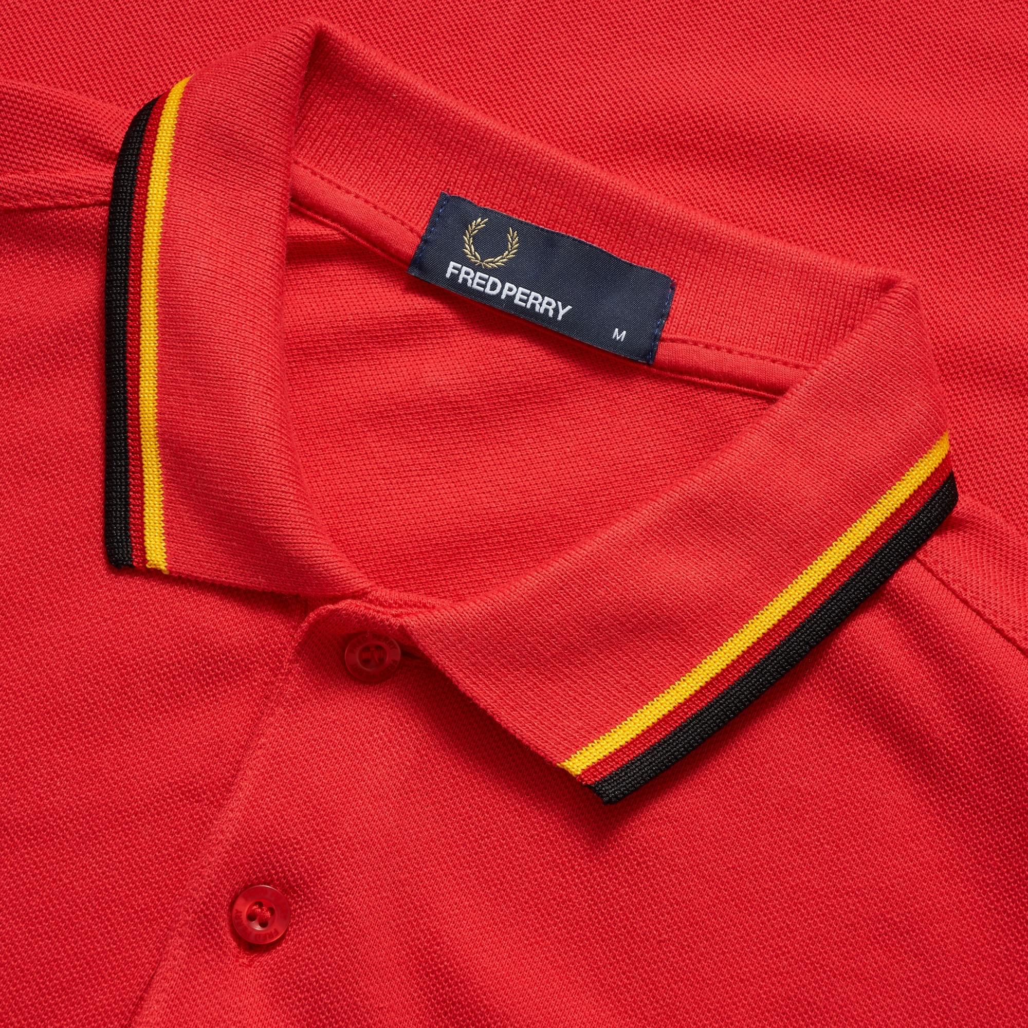Fred Perry Red Belgium Twin Tipped Polo Shirt