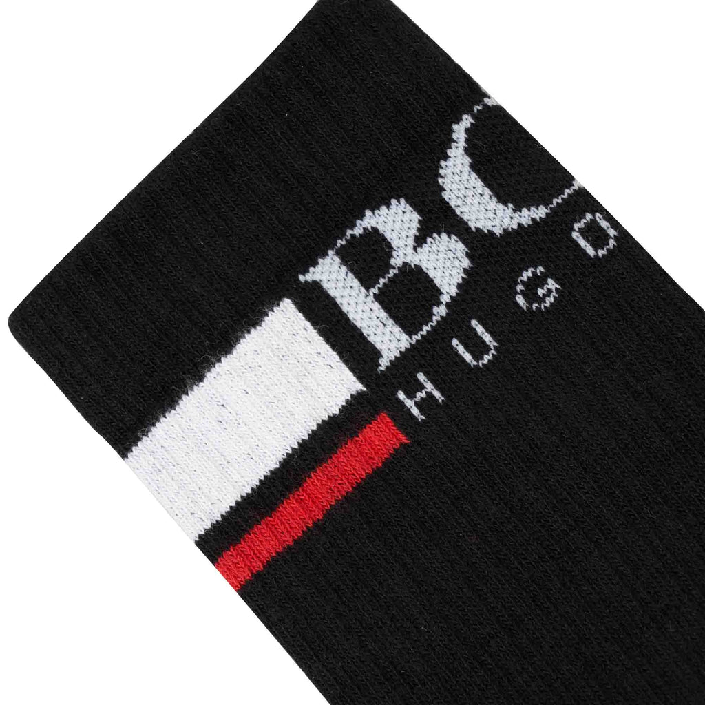 Boss Black Ribbed Logo Sock