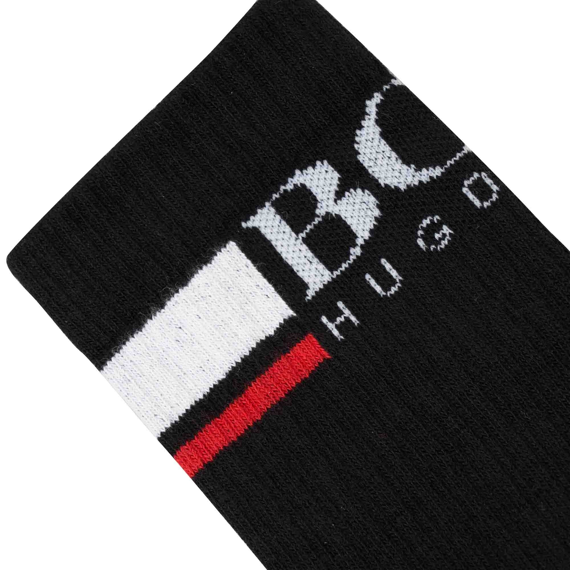Boss Black Ribbed Logo Sock
