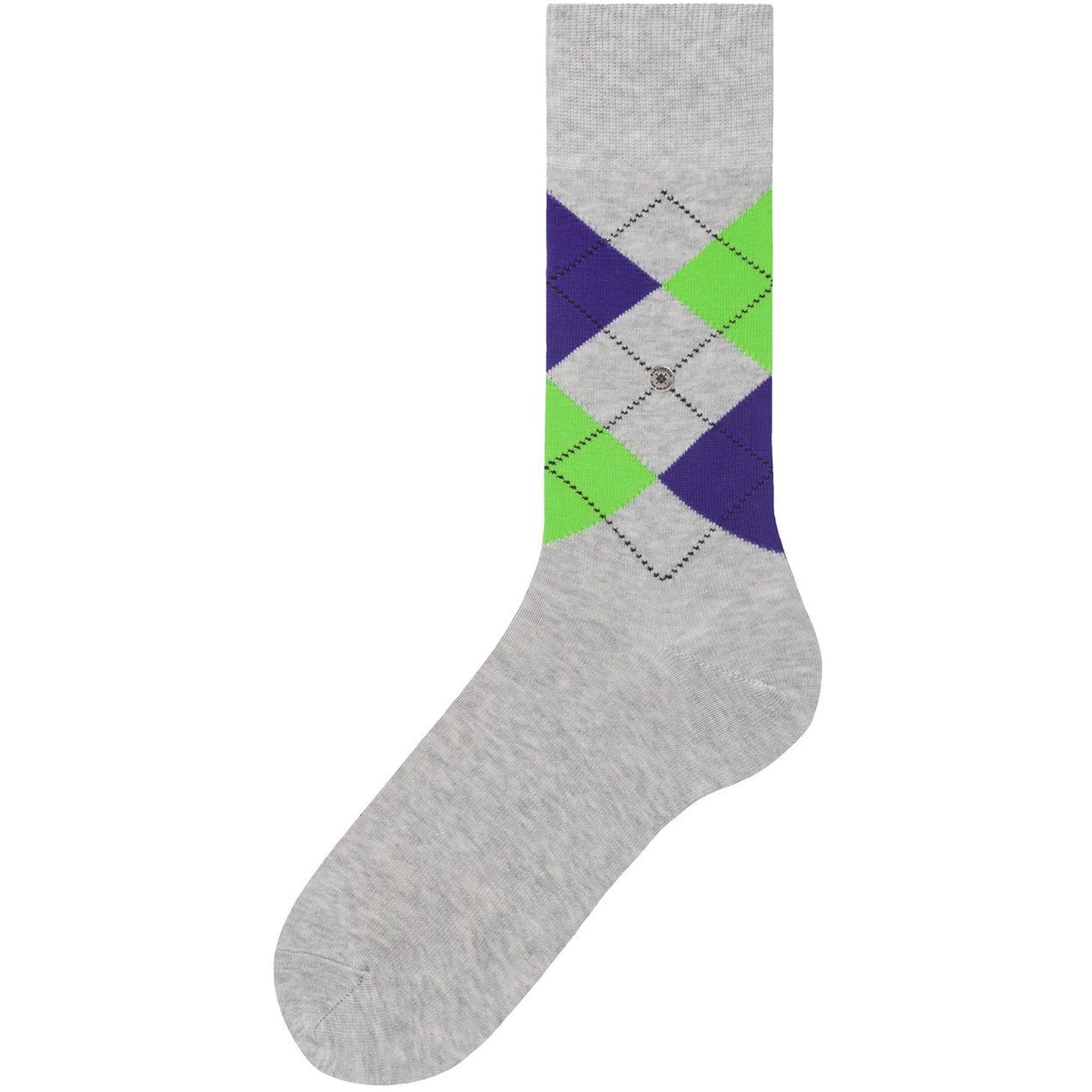Burlington Socks Grey & Purple King Argyle Socks
