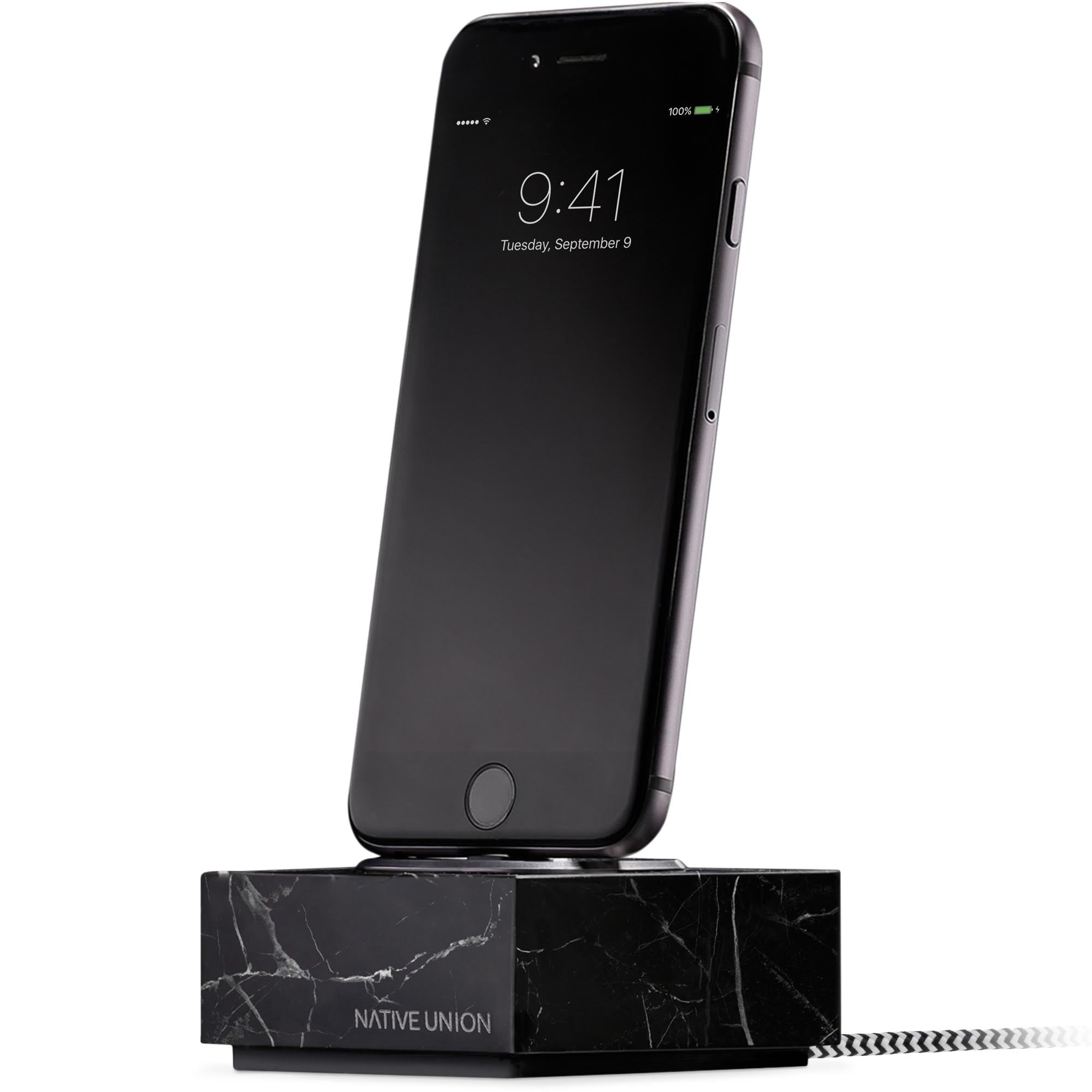 Native Union Black Marble Dock+ Lightning