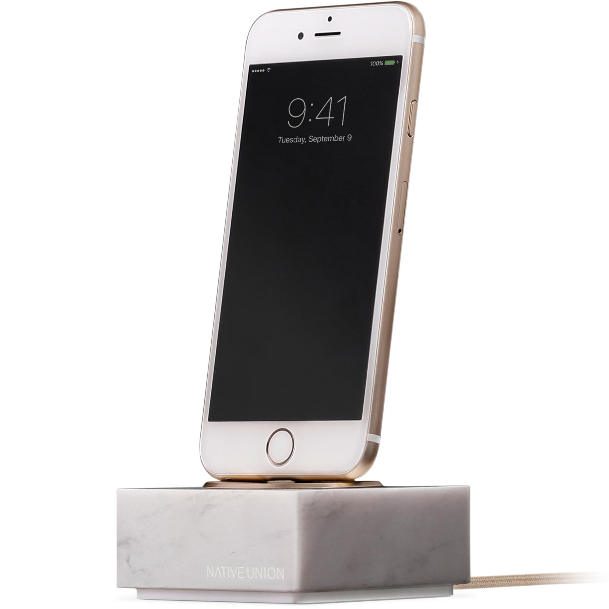 Native Union White Marble Dock+ Lightning