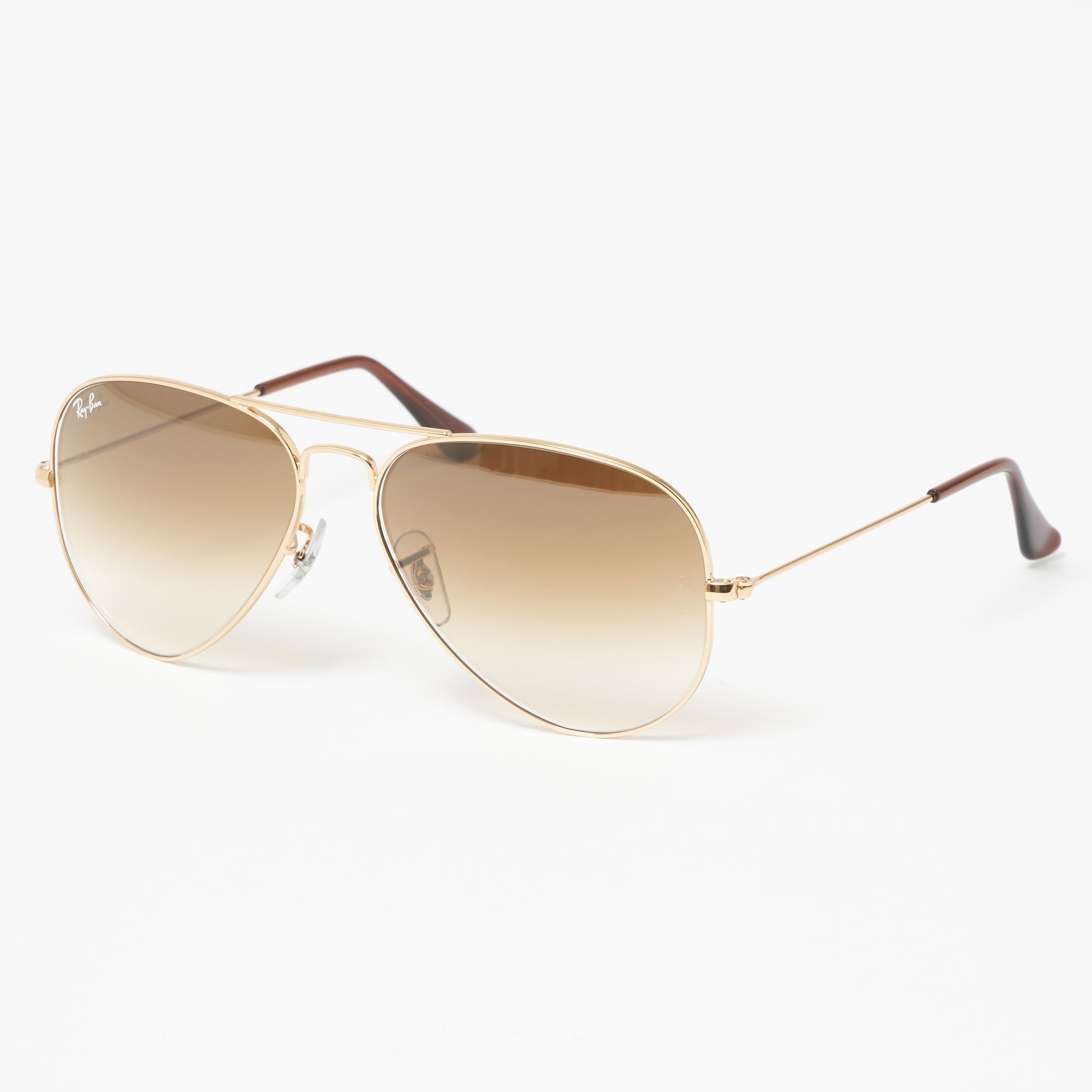 Gold Aviator Gradient Sunglasses - Light Brown Gradient Lenses