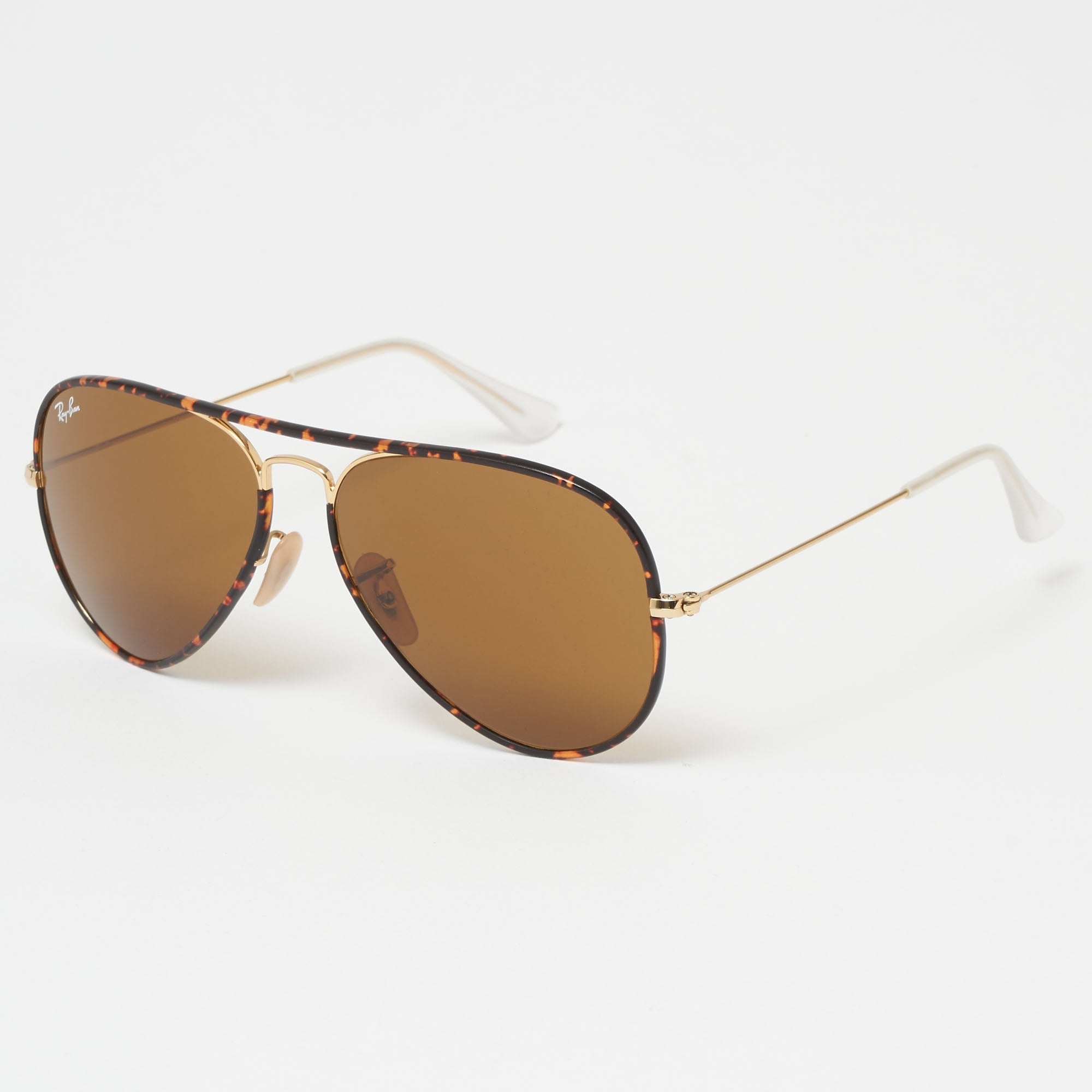Tortoise Aviator Full Colour Sunglasses - Brown Classic B-15 Lenses
