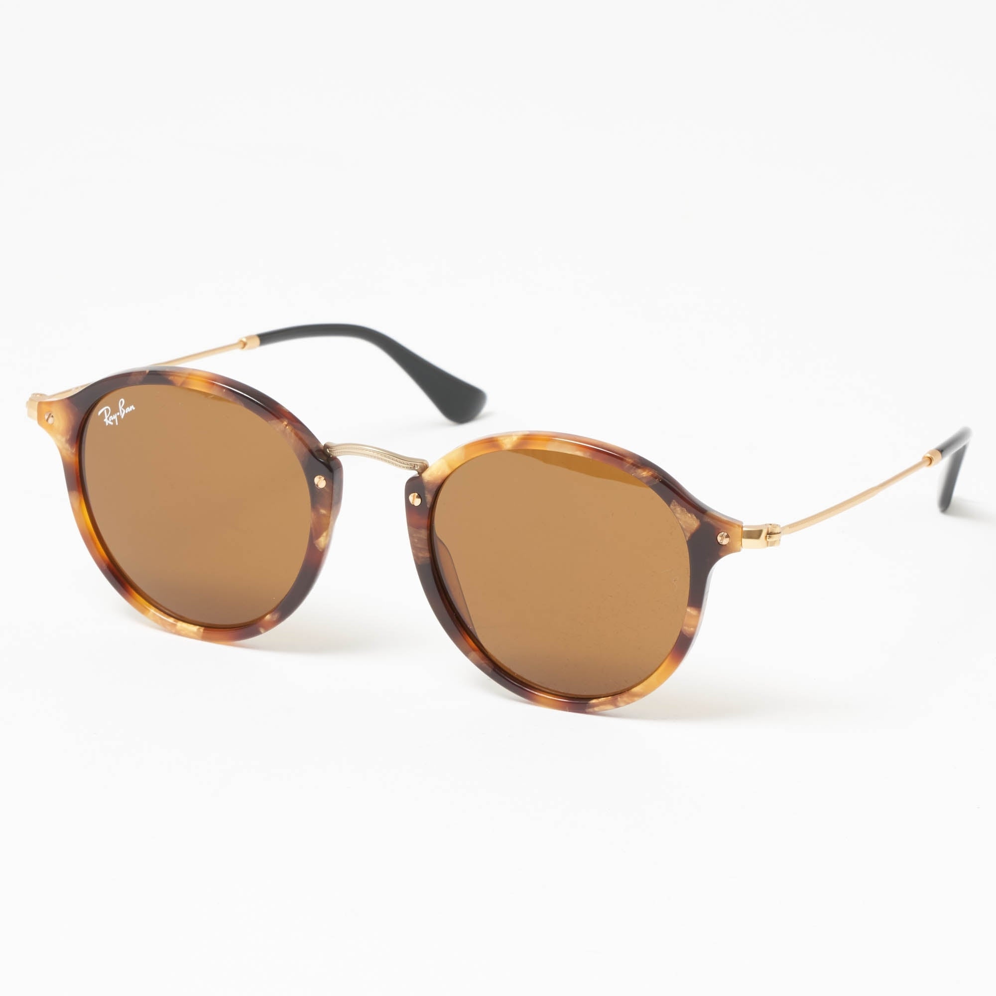 Ray Ban Tortoise Round Fleck - Brown Classic B-15 Lenses