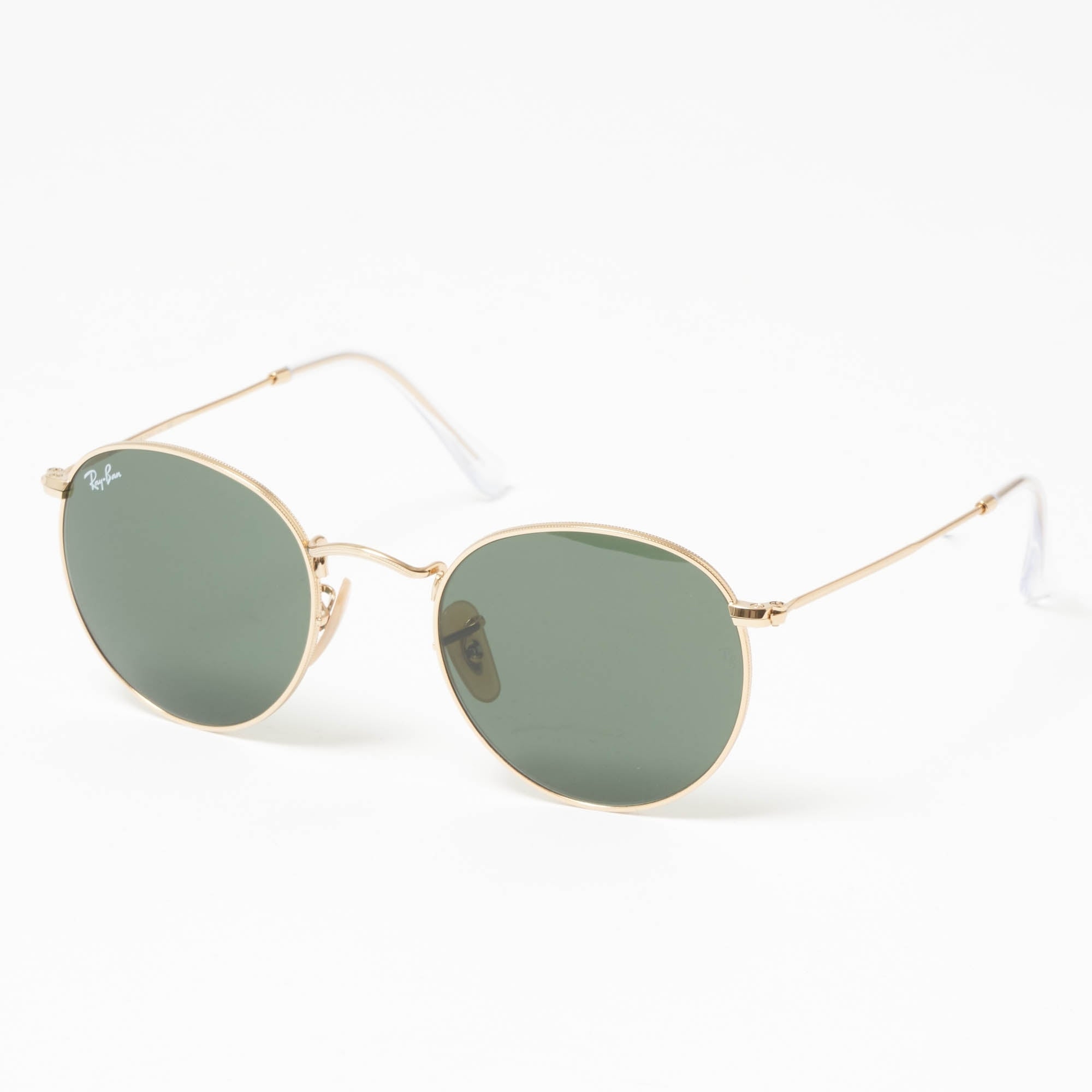 Ray Ban Gold Round Metal Sunglasses - Green Classic G-15 Lenses