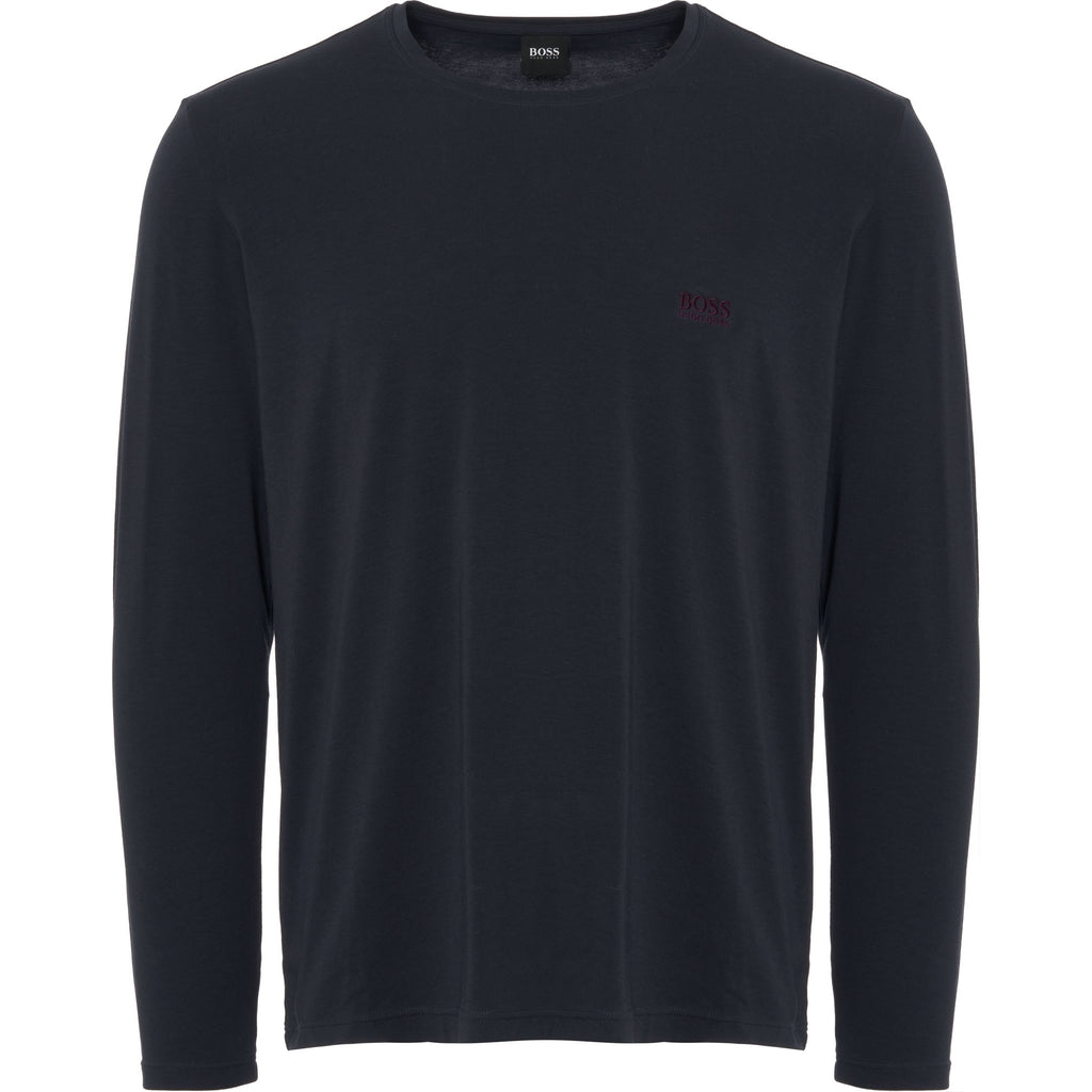 Boss Regular-fit loungewear top in stretch cotton jersey - Dark Blue
