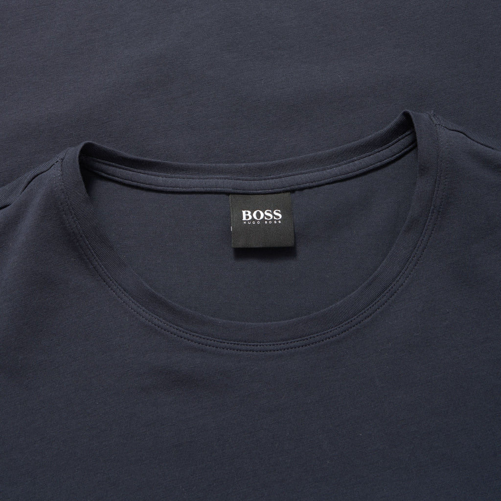 Boss Regular-fit loungewear top in stretch cotton jersey - Dark Blue