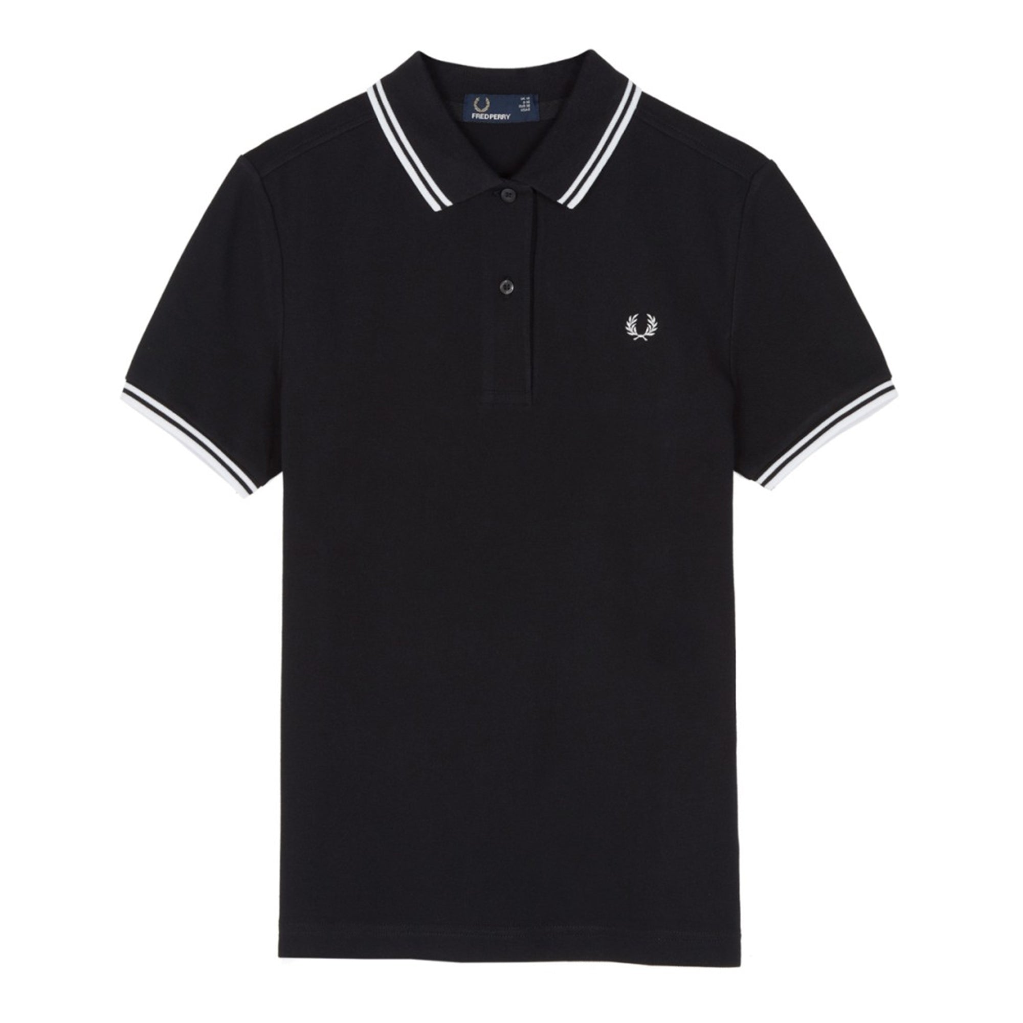 Fred Perry Womens Twin Tip Polo Shirt - Black & White