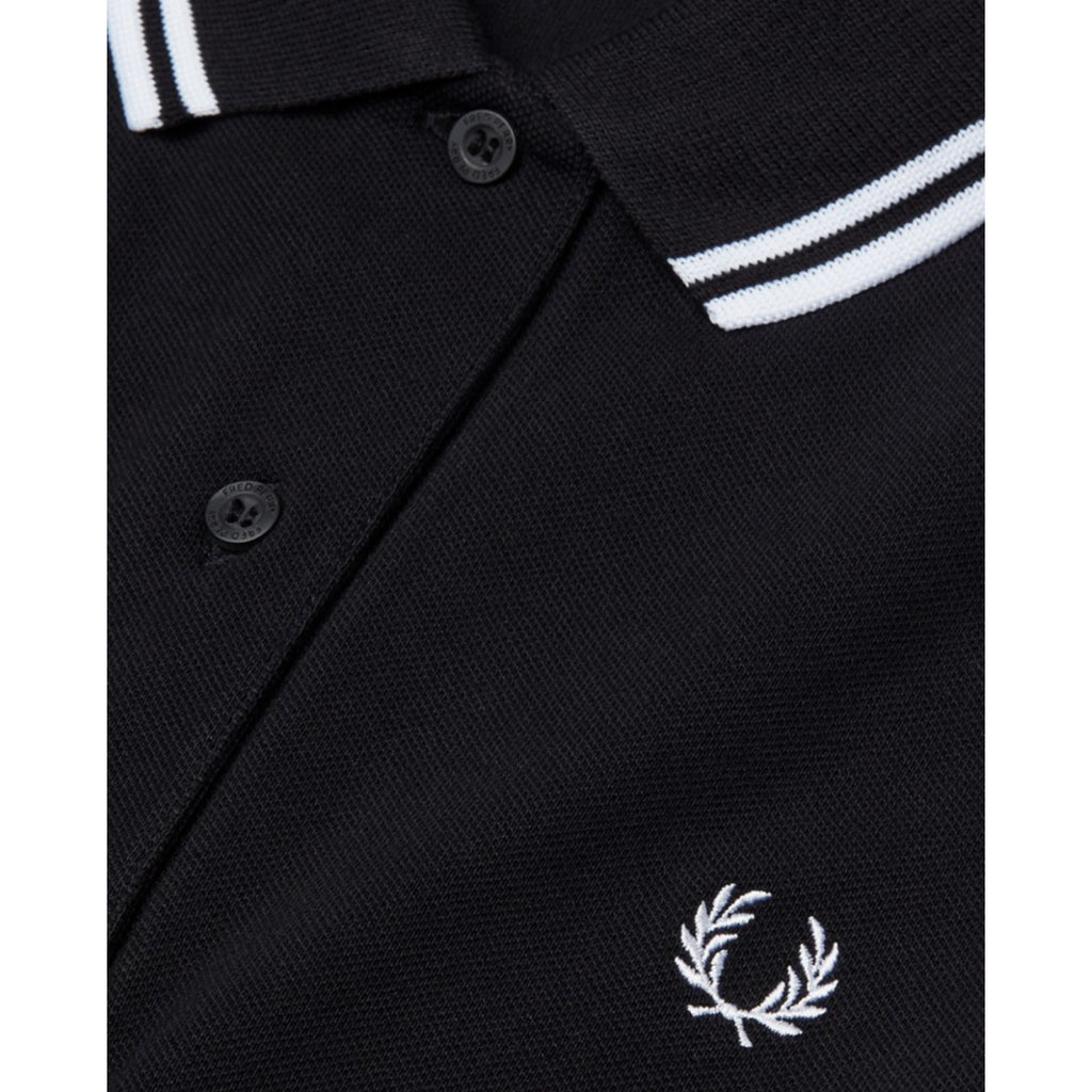 Fred Perry Womens Twin Tip Polo Shirt - Black & White