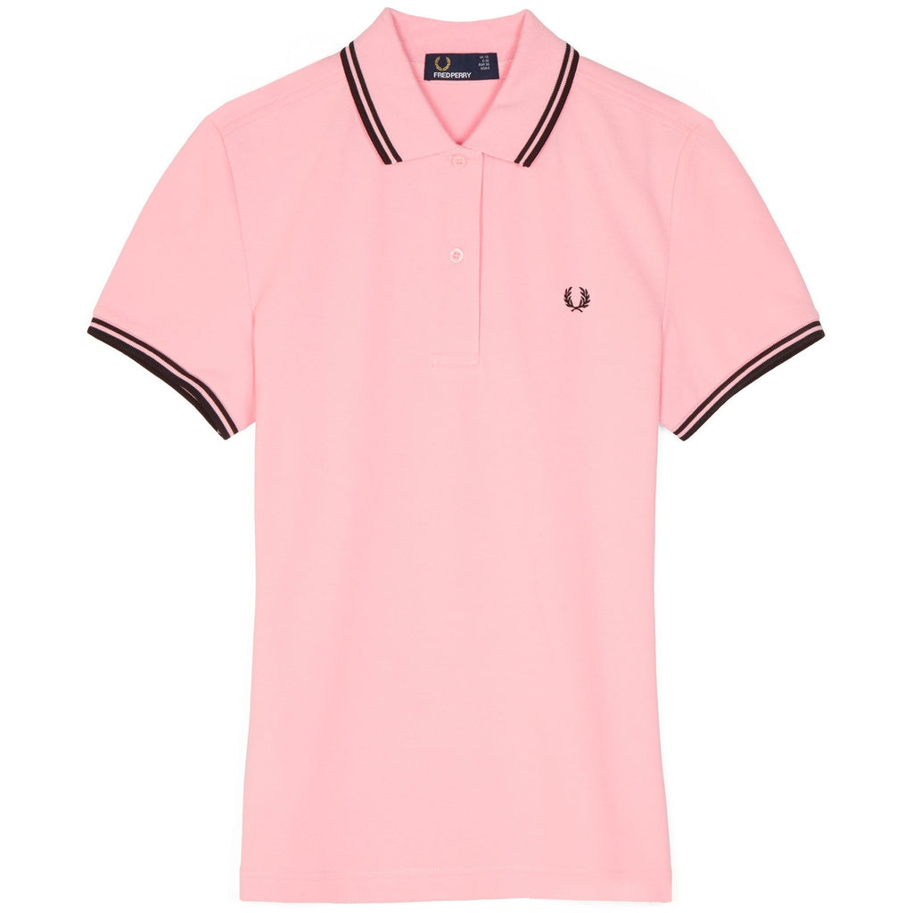 Fred Perry Womens Twin Tip Polo Shirt - 1991 Pink & Black
