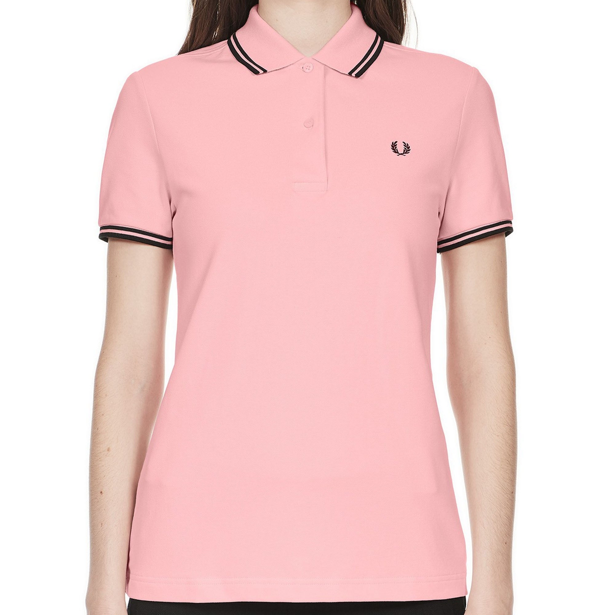 Fred Perry Womens Twin Tip Polo Shirt - 1991 Pink & Black