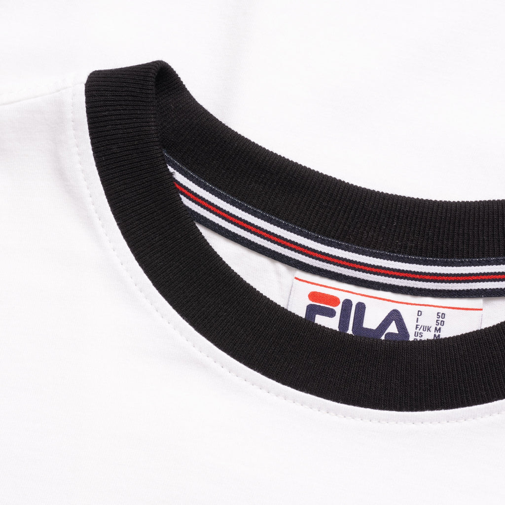 Fila Vintage Marconi Crew Neck T-Shirt - White & Black