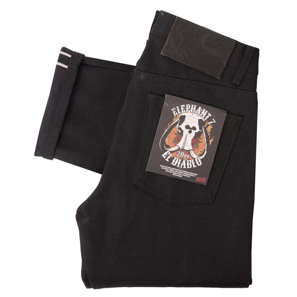 Weird Guy Elephant 7 "El Diablo" Selvedge Denim - Black