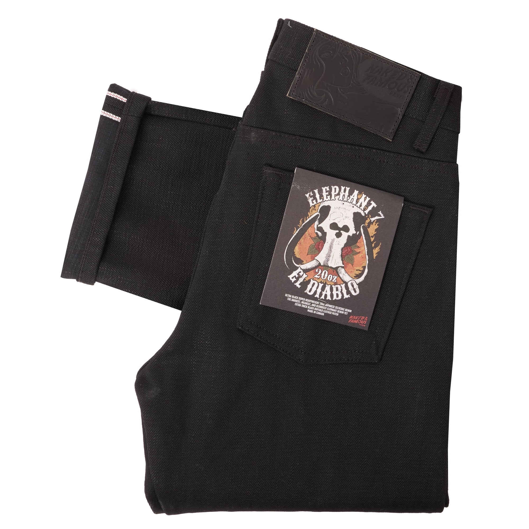 Weird Guy Elephant 7 "El Diablo" Selvedge Denim - Black