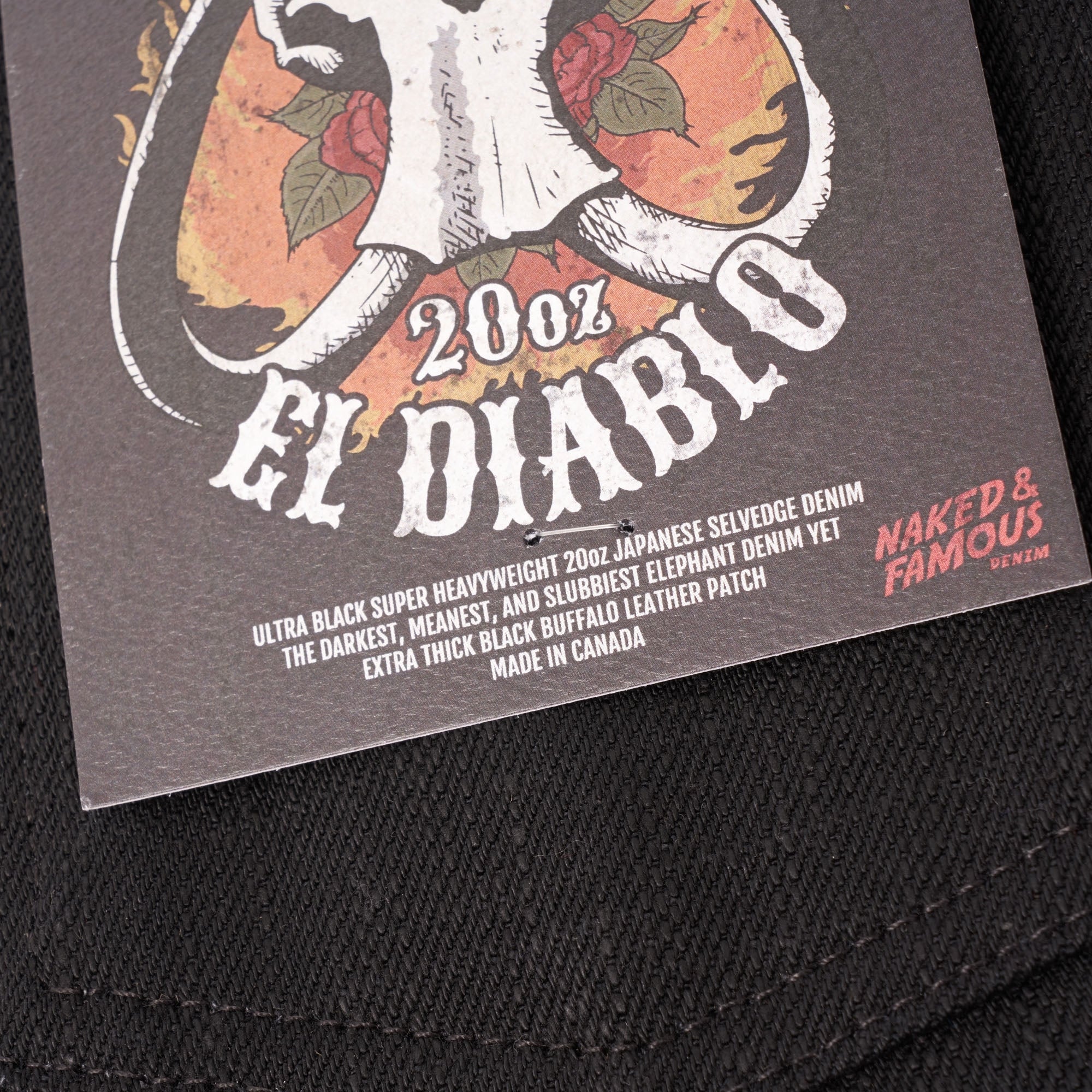 Weird Guy Elephant 7 "El Diablo" Selvedge Denim - Black