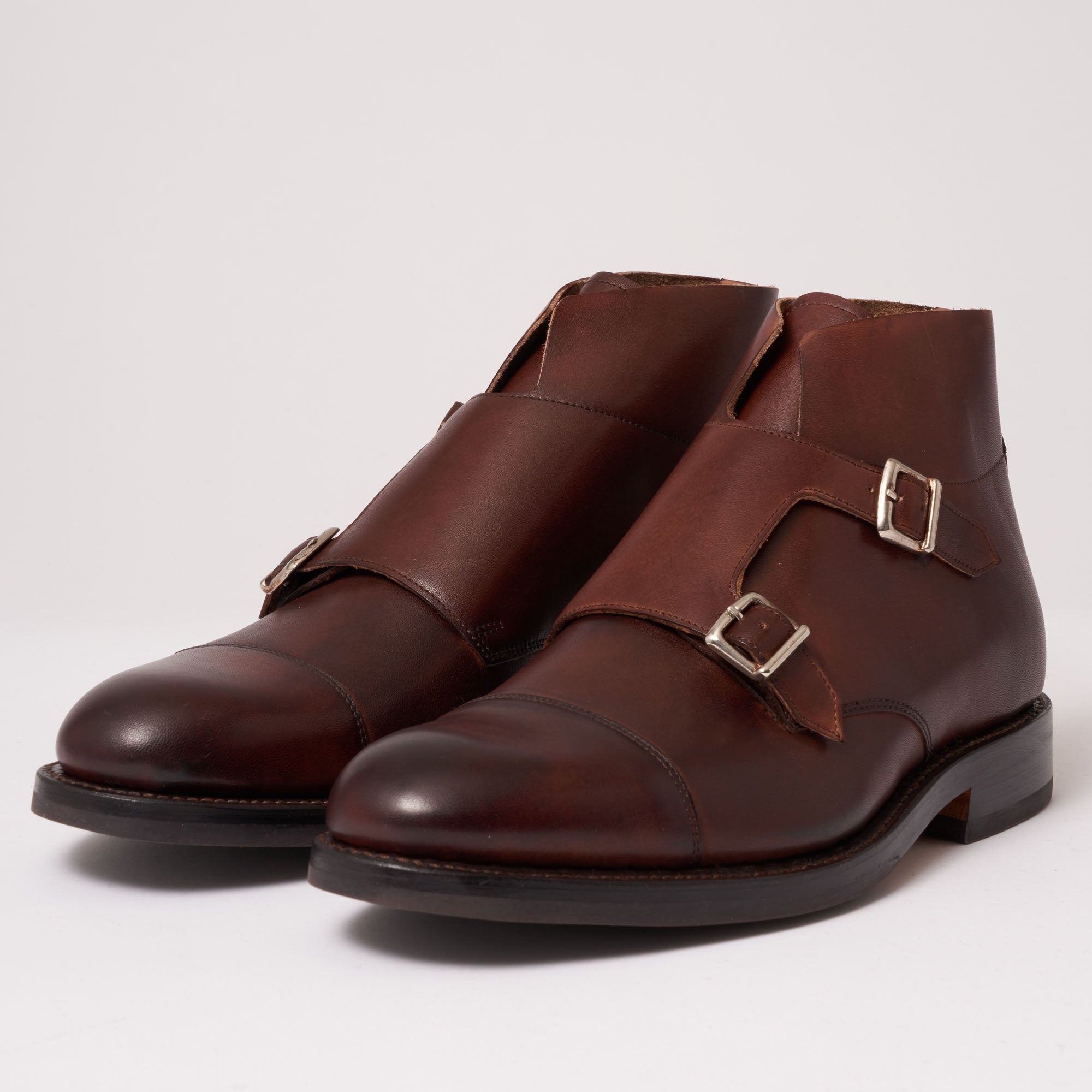 Grenson Hansel Double Monk Strap Boot - Dark Brown – Stuarts London