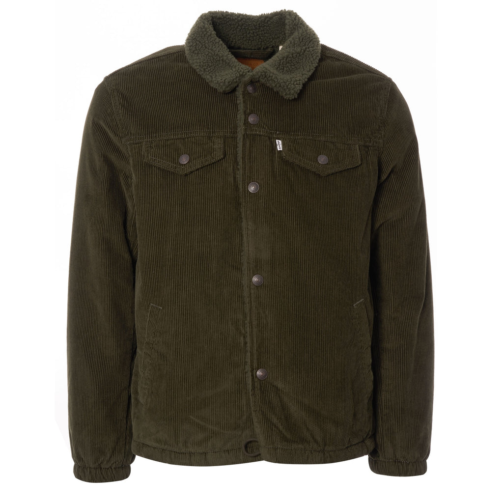 Levi's® Sherpa Trucker Jacket - Green Corduroy