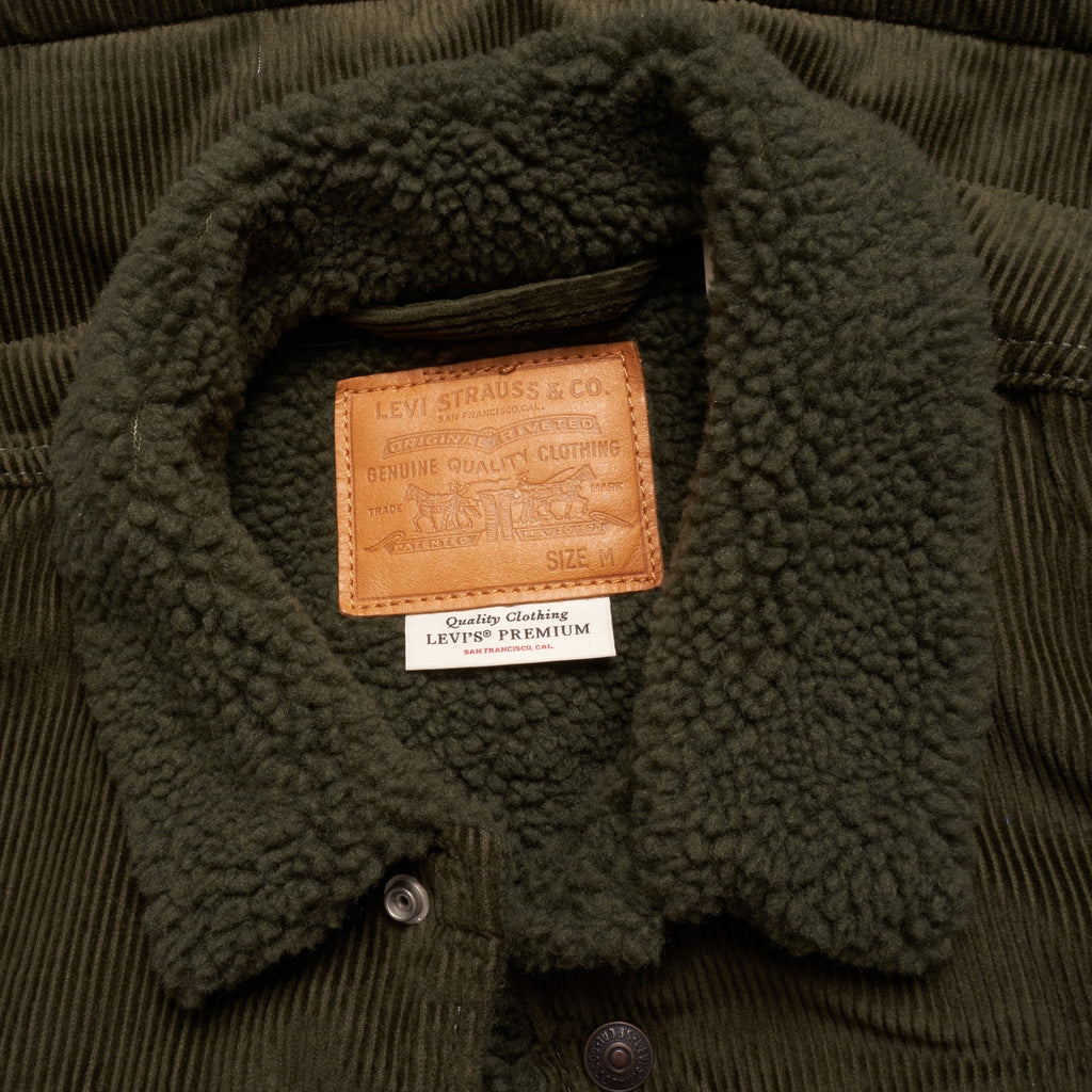Levi's® Sherpa Trucker Jacket - Green Corduroy