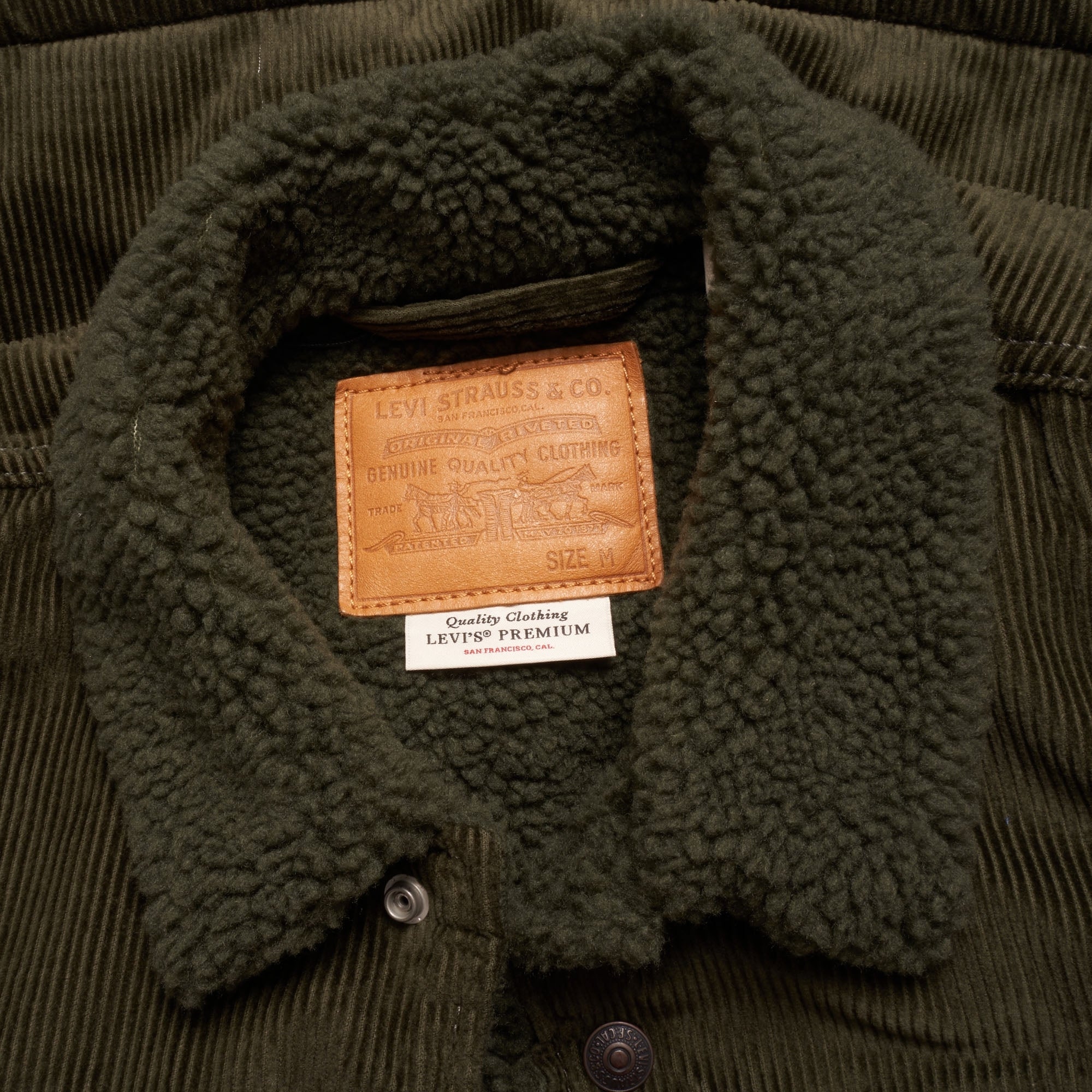 Levi's® Sherpa Trucker Jacket - Green Corduroy