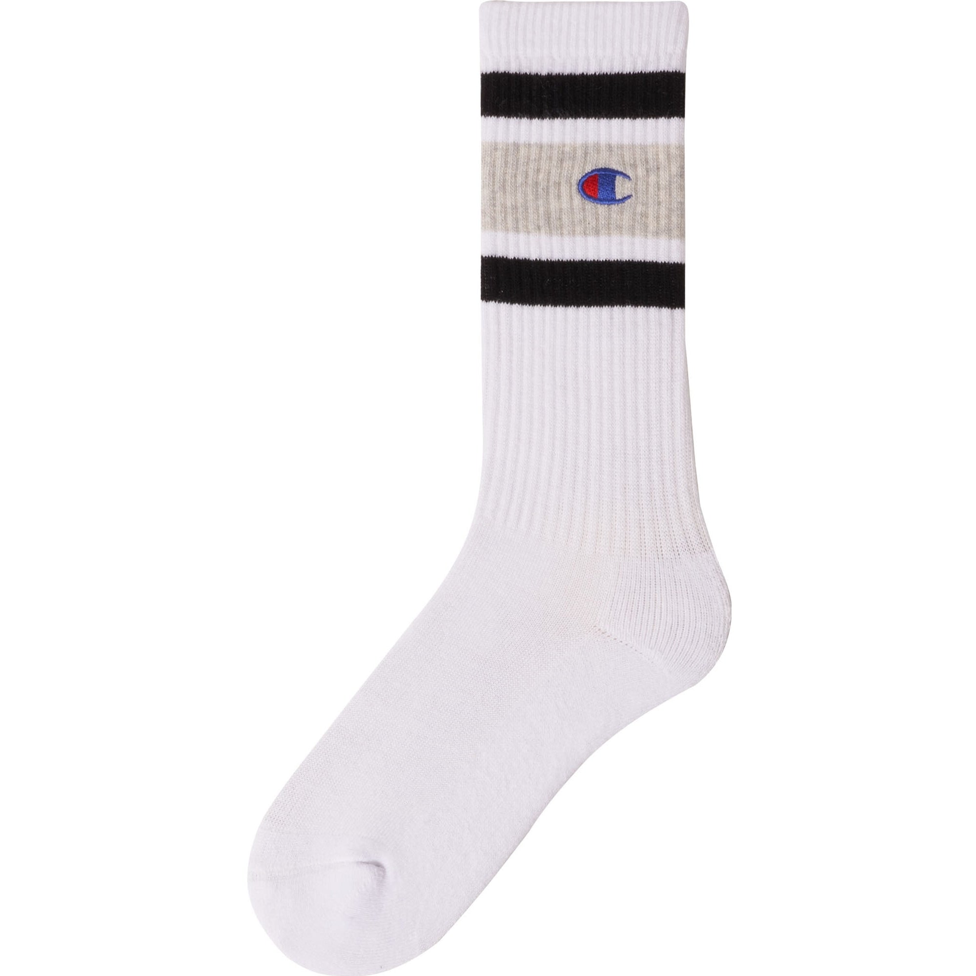 Champion Reverse Weave Colourblock Socks - White, Black & Grey Melange